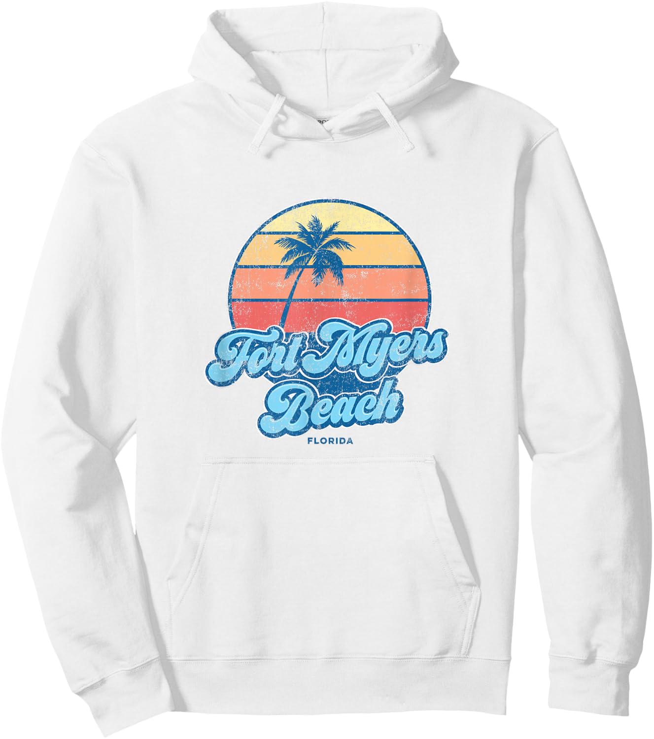 Vintage Fort Myers Beach Florida FL Classic 70s Retro Surfer Hoodie - Hoodie | White