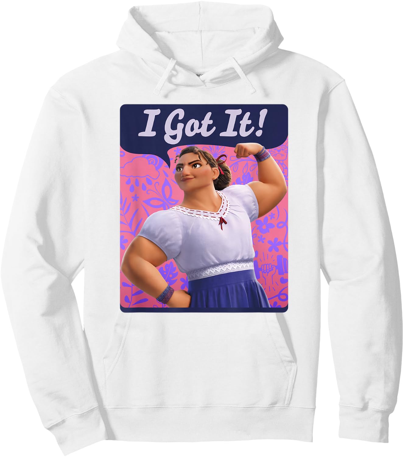 Disney Encanto Luisa I Got It Floral Poster Small Hoodie - Hoodie | White