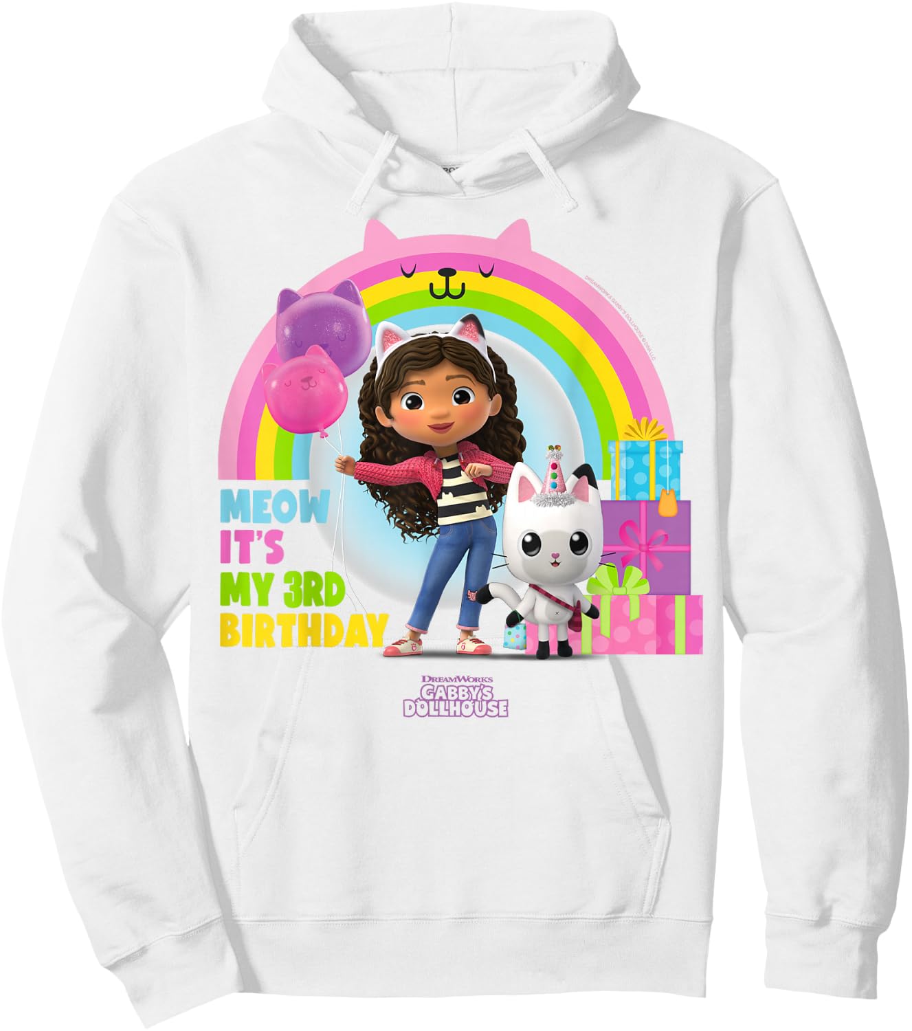 DreamWorks Gabby's Dollhouse 3rd Birthday Hoodie - Hoodie | White