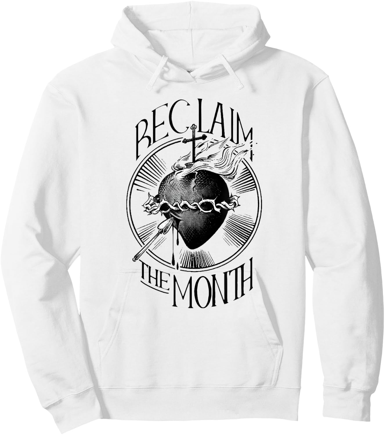 Funny Reclaim The Month Sacred of Heart of Jesus Hoodie - Hoodie | White