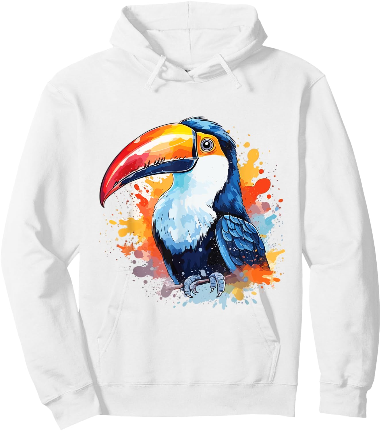 Toucan Watercolor Portrait Hoodie - Hoodie | White