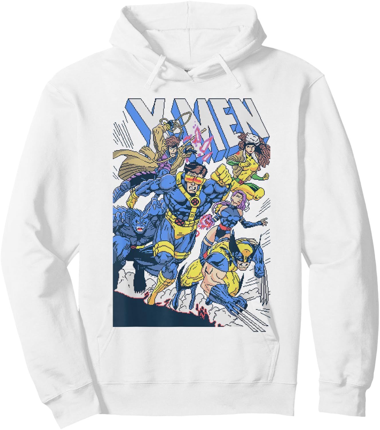 Marvel Comics Retro Classic X-Men Ready to Fight Group Shot Hoodie - Hoodie | White
