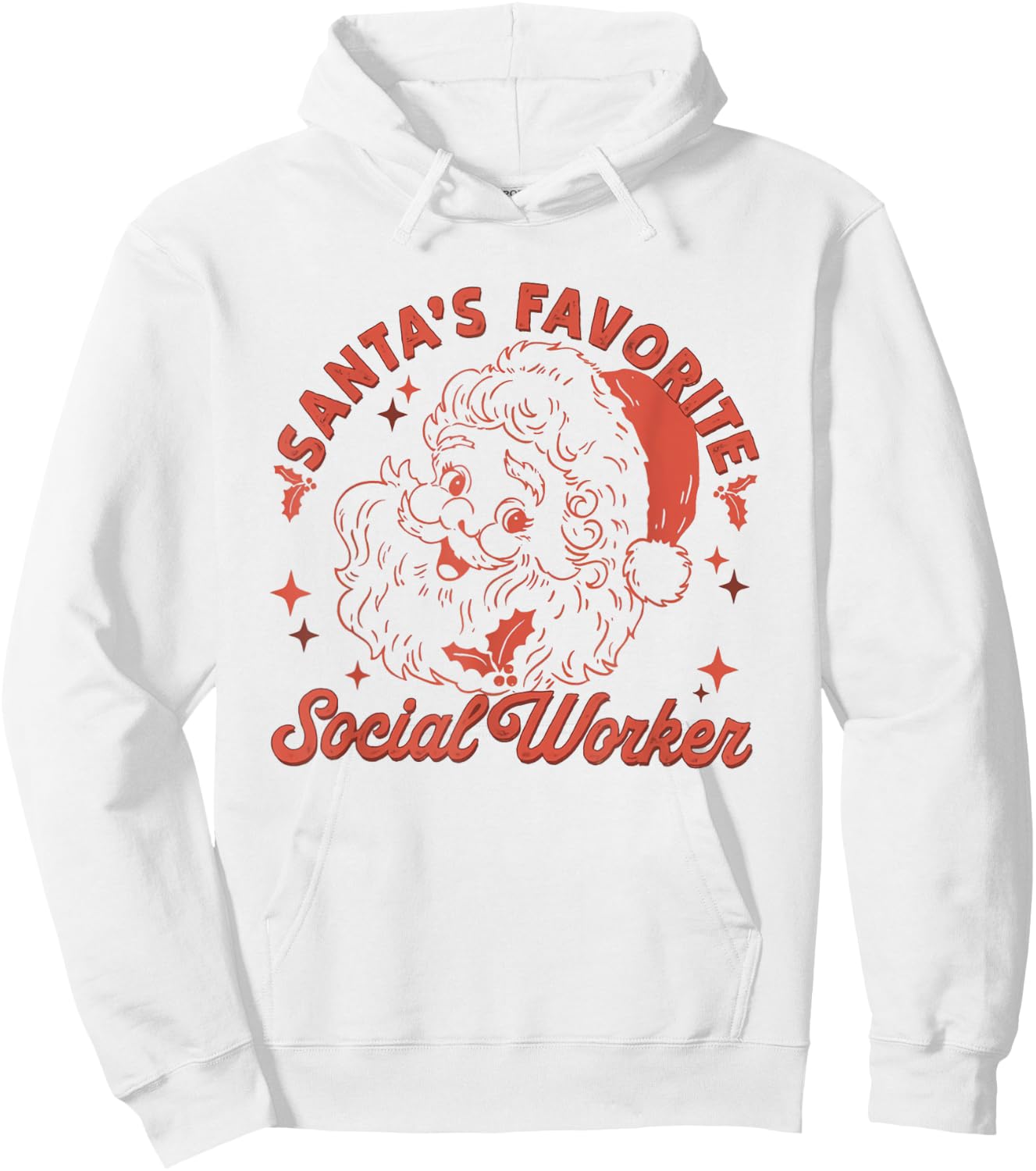 Retro Santa's Favorite Social Worker Christmas Social Worker Hoodie - Hoodie | White