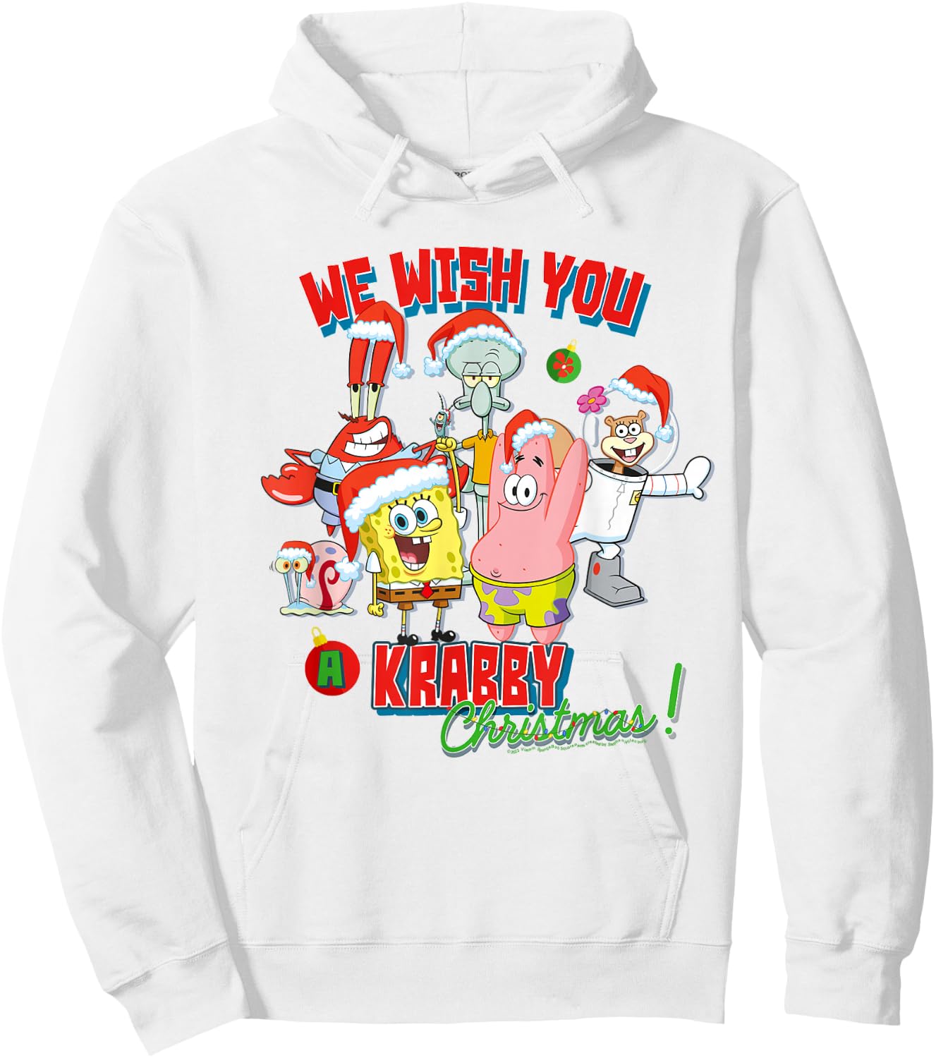 SpongeBob SquarePants We Wish You A Krabby Christmas! Hoodie - Hoodie | White