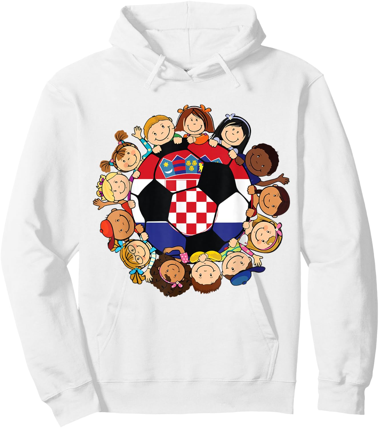 Croatia Soccer Ball Kids Toddler Girls Around Croatian Flag Hoodie - Hoodie | White