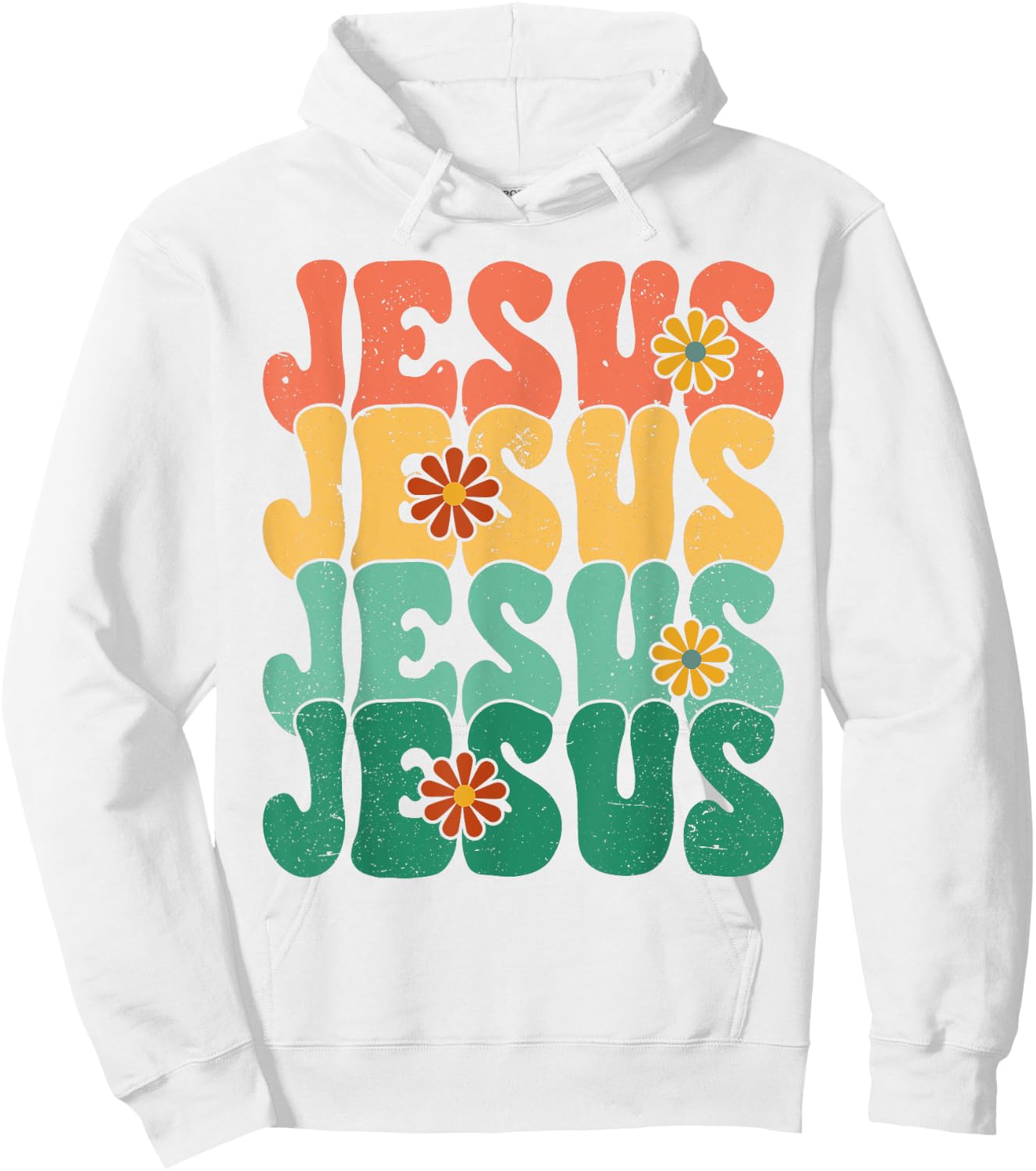 Christian Retro Jesus Religious Faith God 70s Hoodie - Hoodie | White