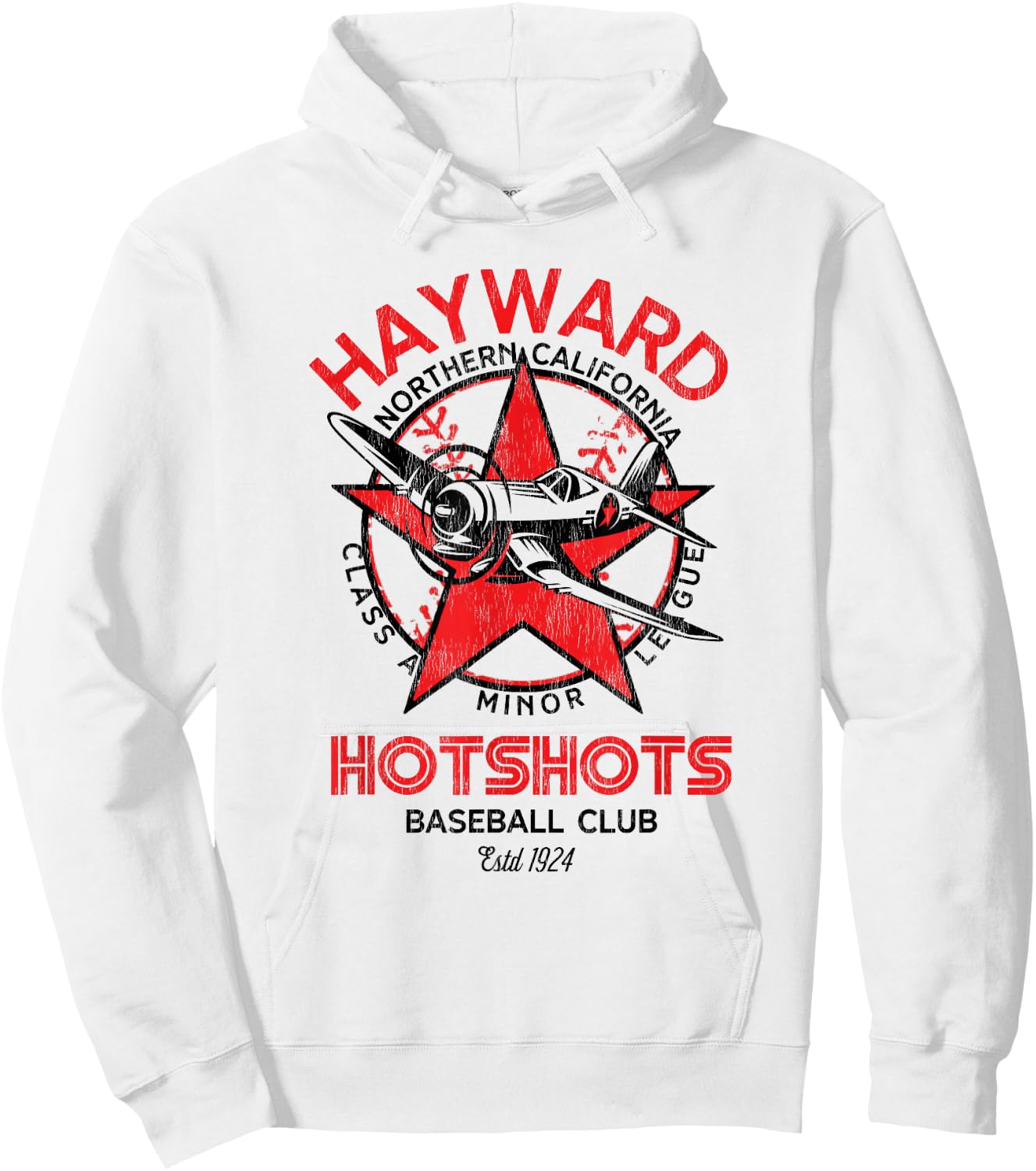 Hayward Hotshots Minor League Retro Baseball Team Hoodie - Hoodie | White