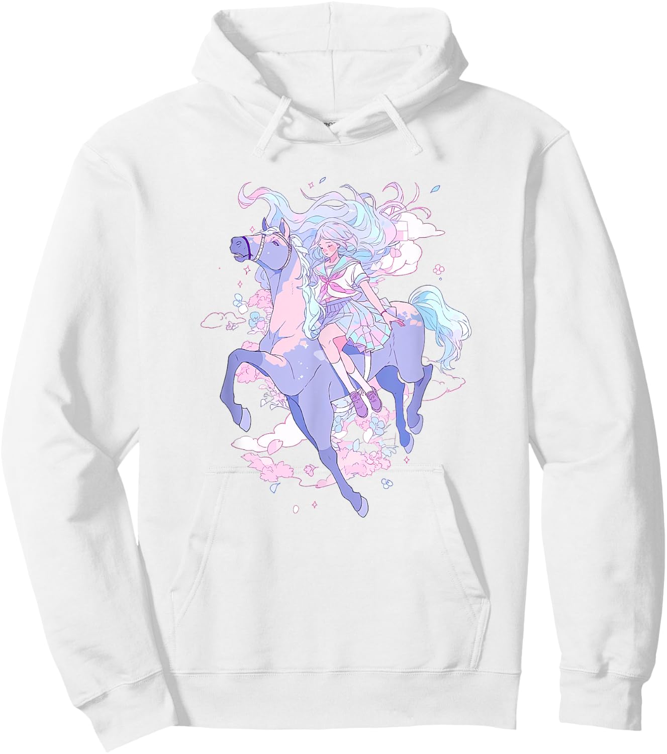 Horse Girl funny Pastel japan Anime Aesthetic japanese Hoodie - Hoodie | White