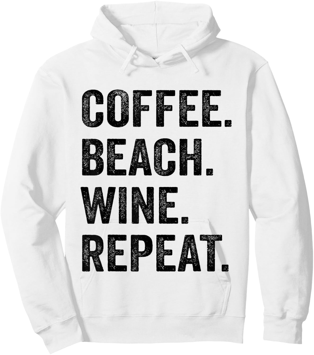 Coffee Beach Wine Repeat Funny Wine Coffee Beach Summer Hoodie - Hoodie | White