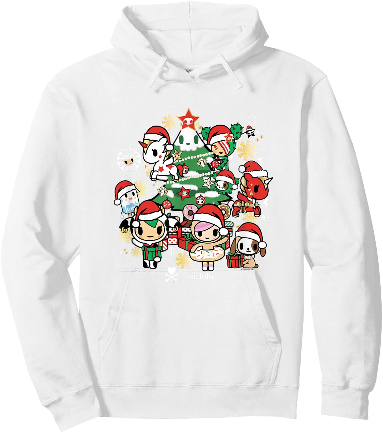 Tokidoki Christmas Tree Decoration Festive Group Shot Hoodie - Hoodie | White