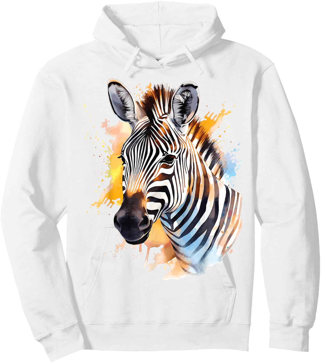 Cute Zebra Watercolor Art Hoodie - Hoodie | White