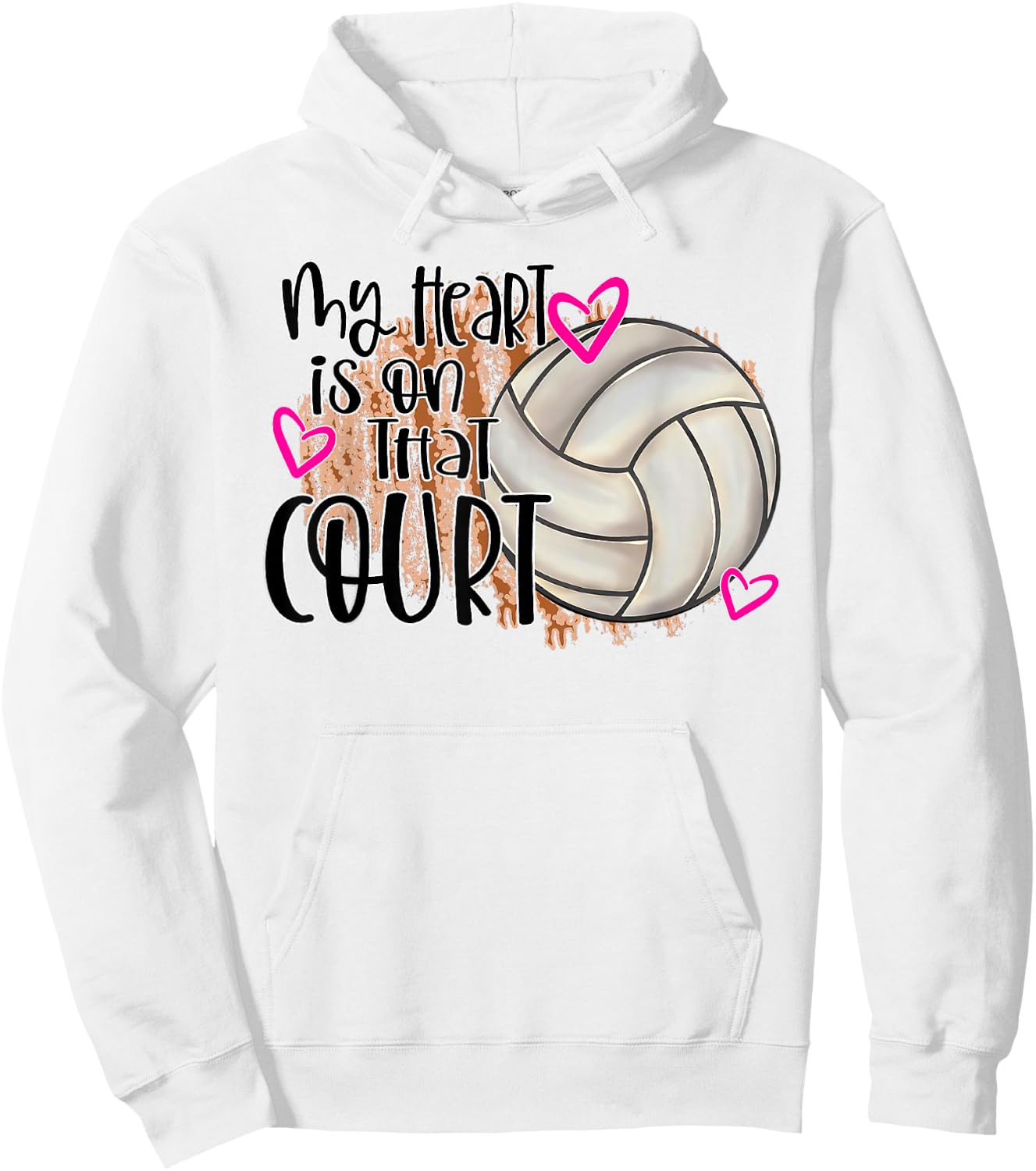 My Heart is On That Court Cute Volleyball Mom Game Day Volle Hoodie - Hoodie | White