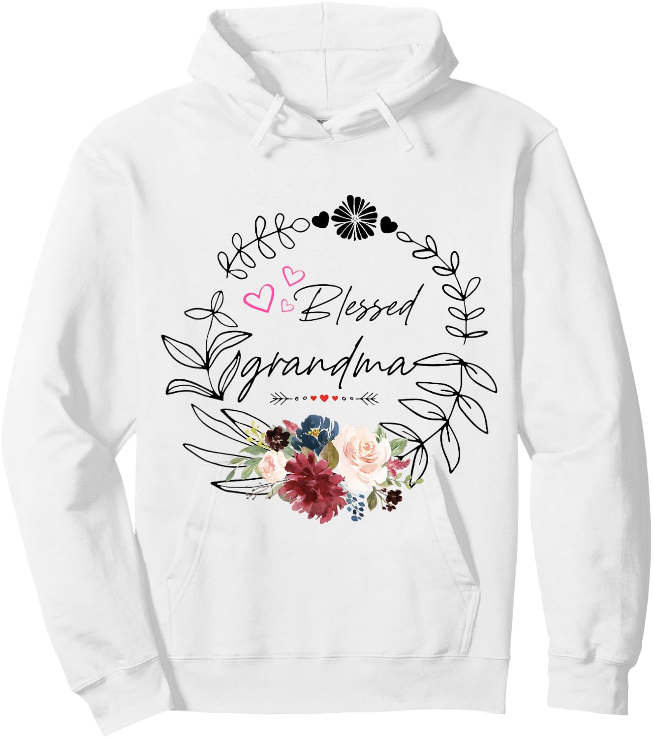 Blessed grandma Floral est 2022 funny floral mother's day Hoodie - Hoodie | White