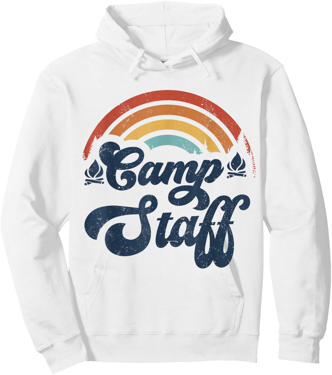 Summer Camp Counselor Staff Groovy Rainbow Camp Counselor Hoodie - Hoodie | White