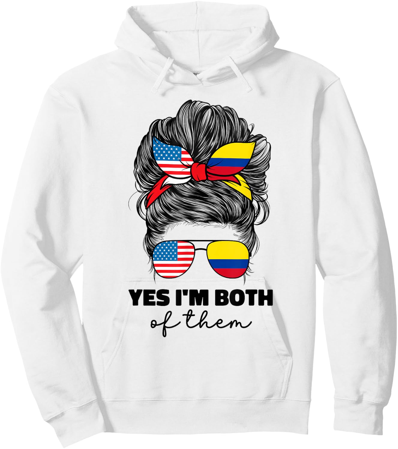 Half Colombian Half American Usa America Colombia Flag Girl Hoodie - Hoodie | White
