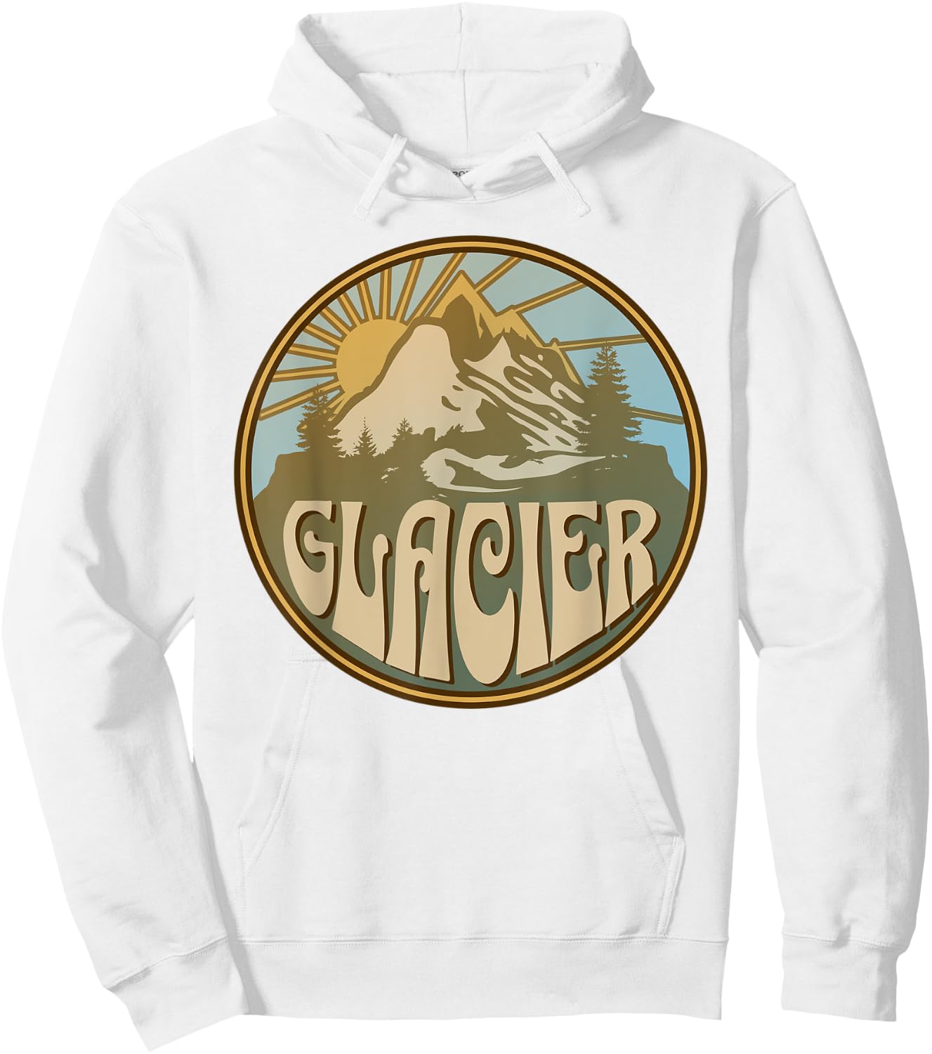 Glacier Montana Nature Mountains Hiking Outdoors Hoodie - Hoodie | White