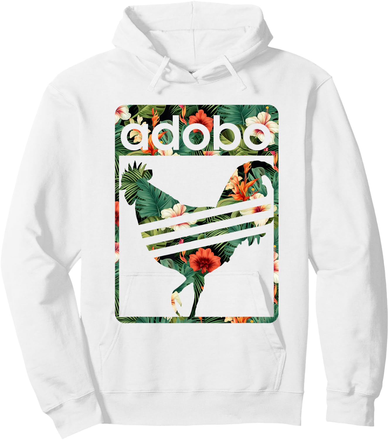 Vintage Floral Pinoy Adobo Hoodie - Hoodie | White