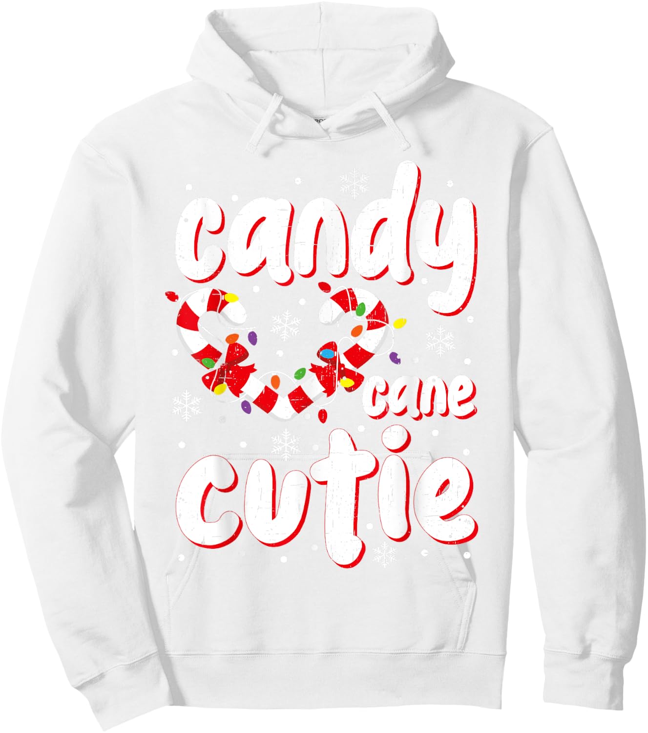 Christmas Candy Cane Cutie Santa Xmas Kids Toddler Women Men Hoodie - Hoodie | White