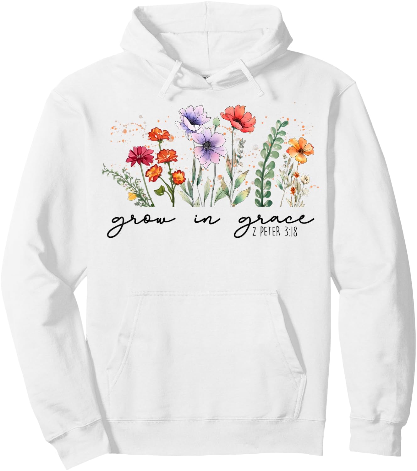 Cute Wildflower Grow In Grace Religious Faith Christ Hoodie - Hoodie | White