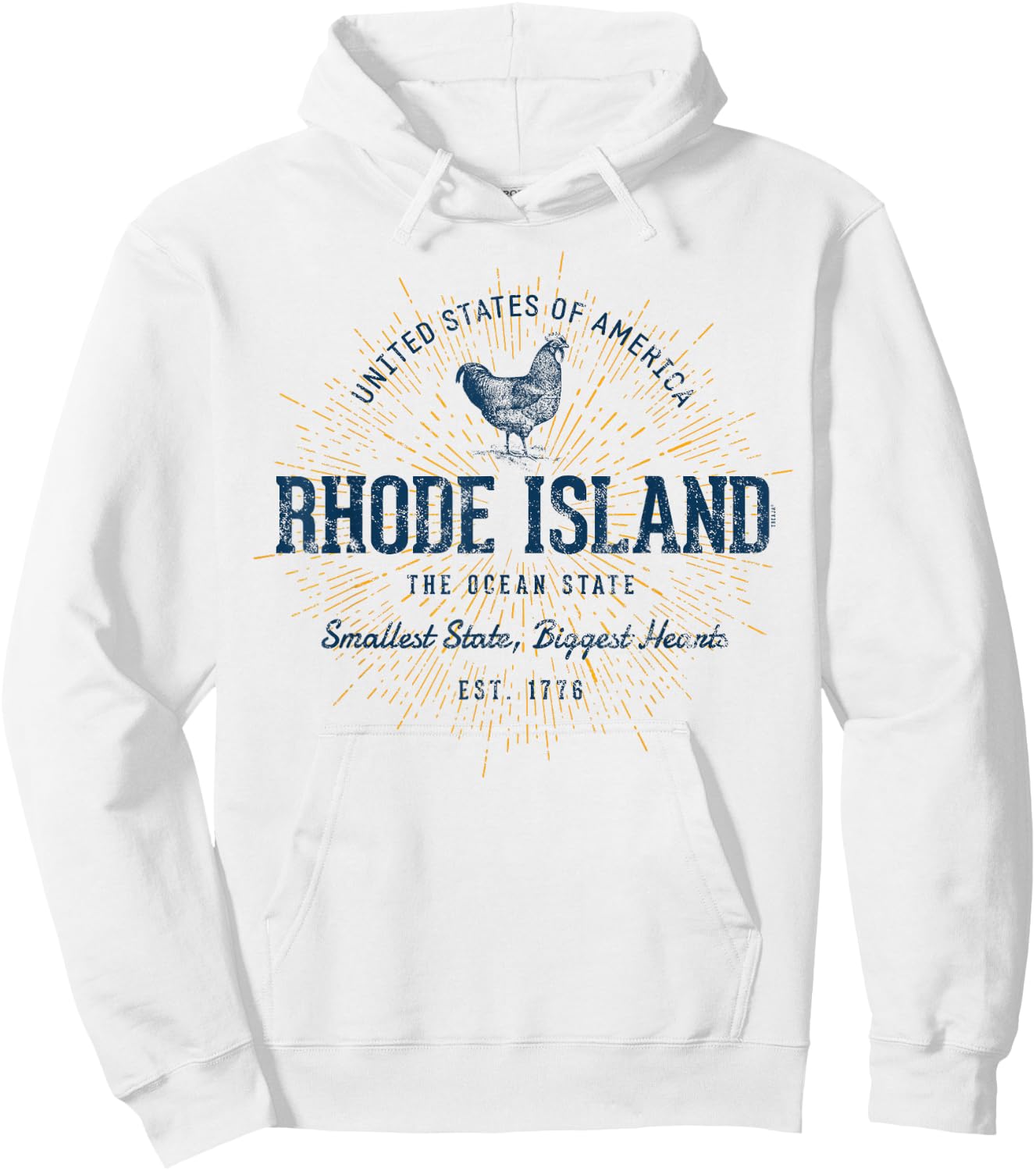 Vintage State of Rhode Island Retro Hoodie - Hoodie | White