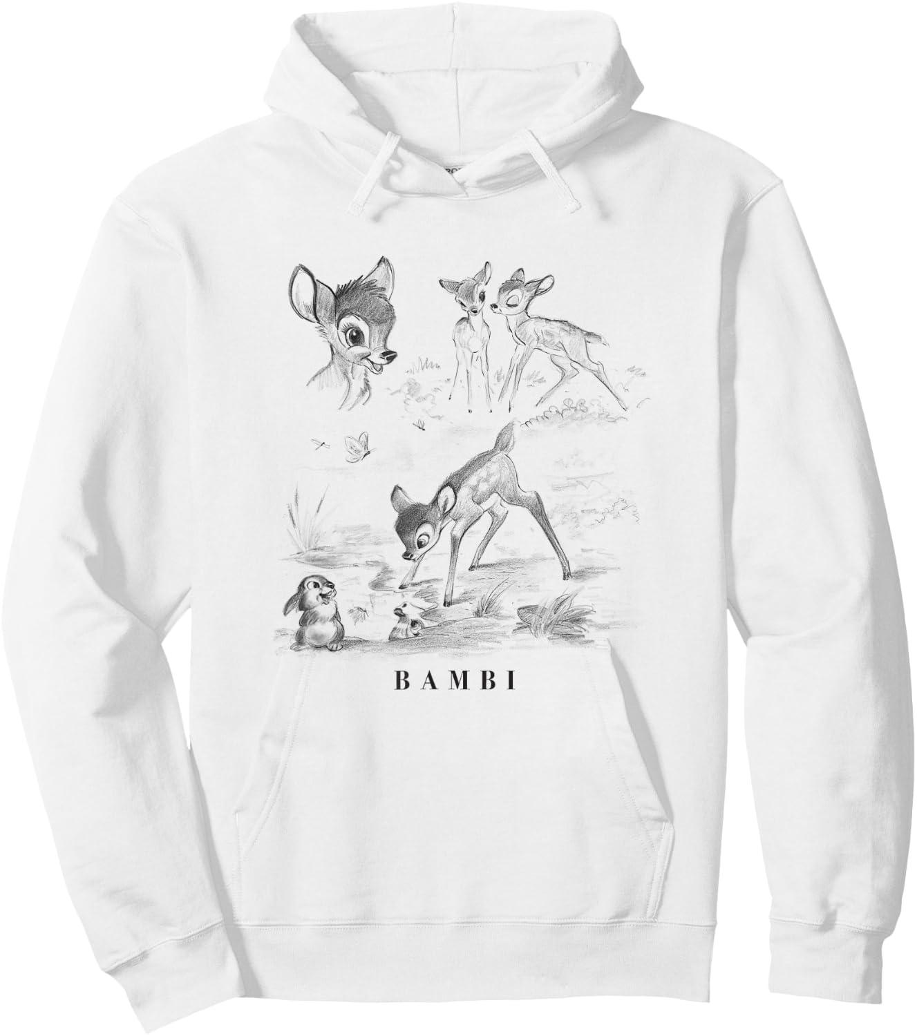 Disney Bambi And Friends Faline Thumper Distressed Sketch Hoodie - Hoodie | White