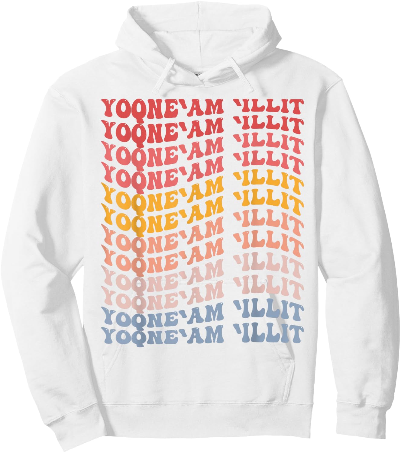 Yoqneam Illit City Groovy Retro Hoodie - Hoodie | White