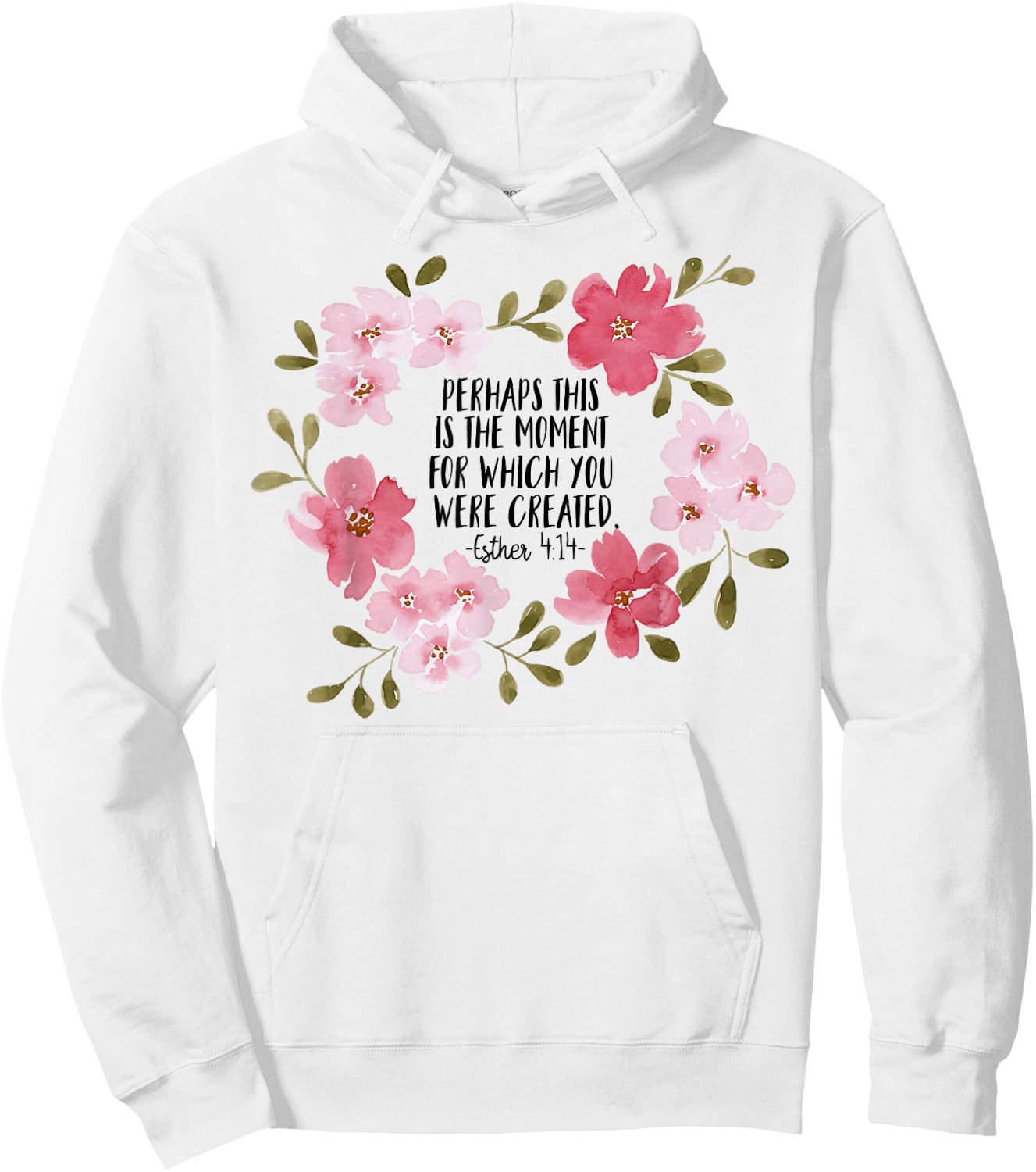 Esther 414 Flower Religious Jesus Faith Cross Women Hoodie - Hoodie | White