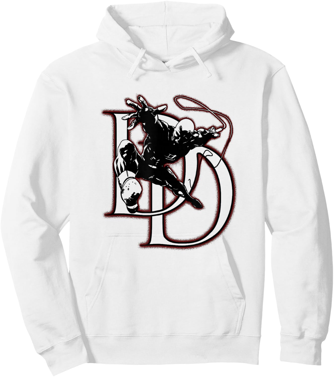 Marvel Comics Retro Classic Daredevil DD Silhouette Hoodie - Hoodie | White