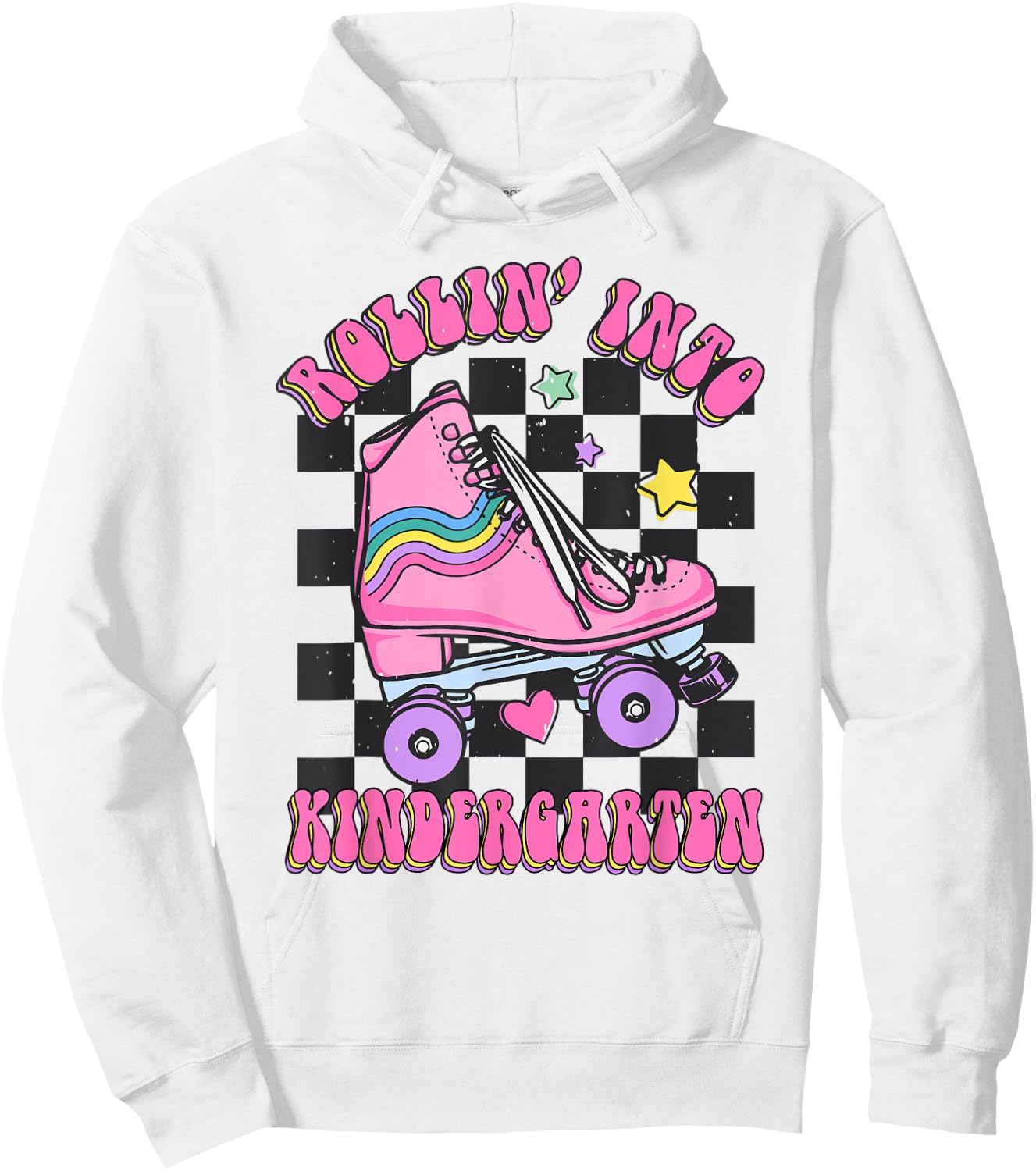 Kids Back To School Skating Rollin Into Kindergarten Hoodie - Hoodie | White