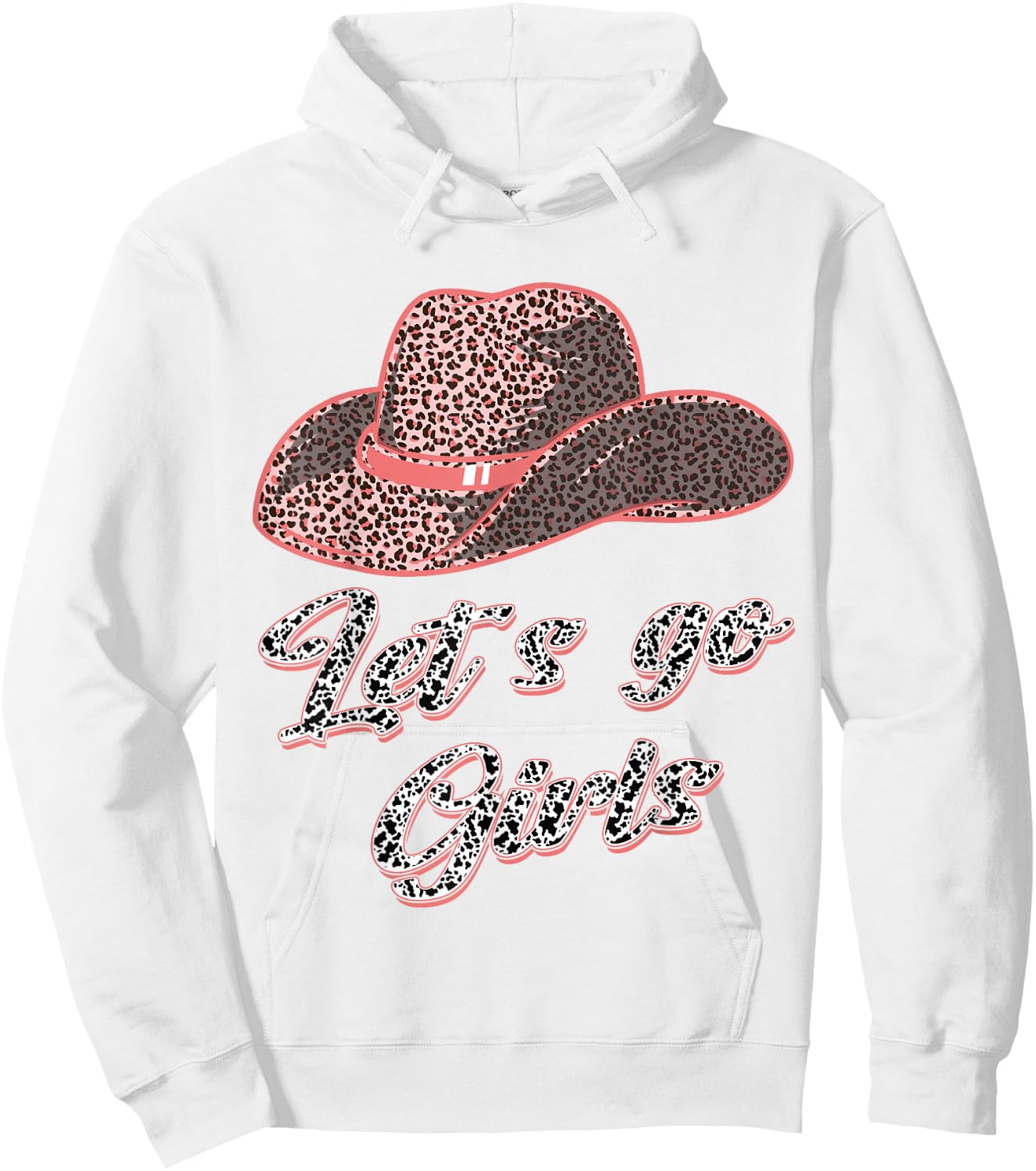 Let´s Go Girls - Country Southern Western Leopard Cow Hoodie - Hoodie | White