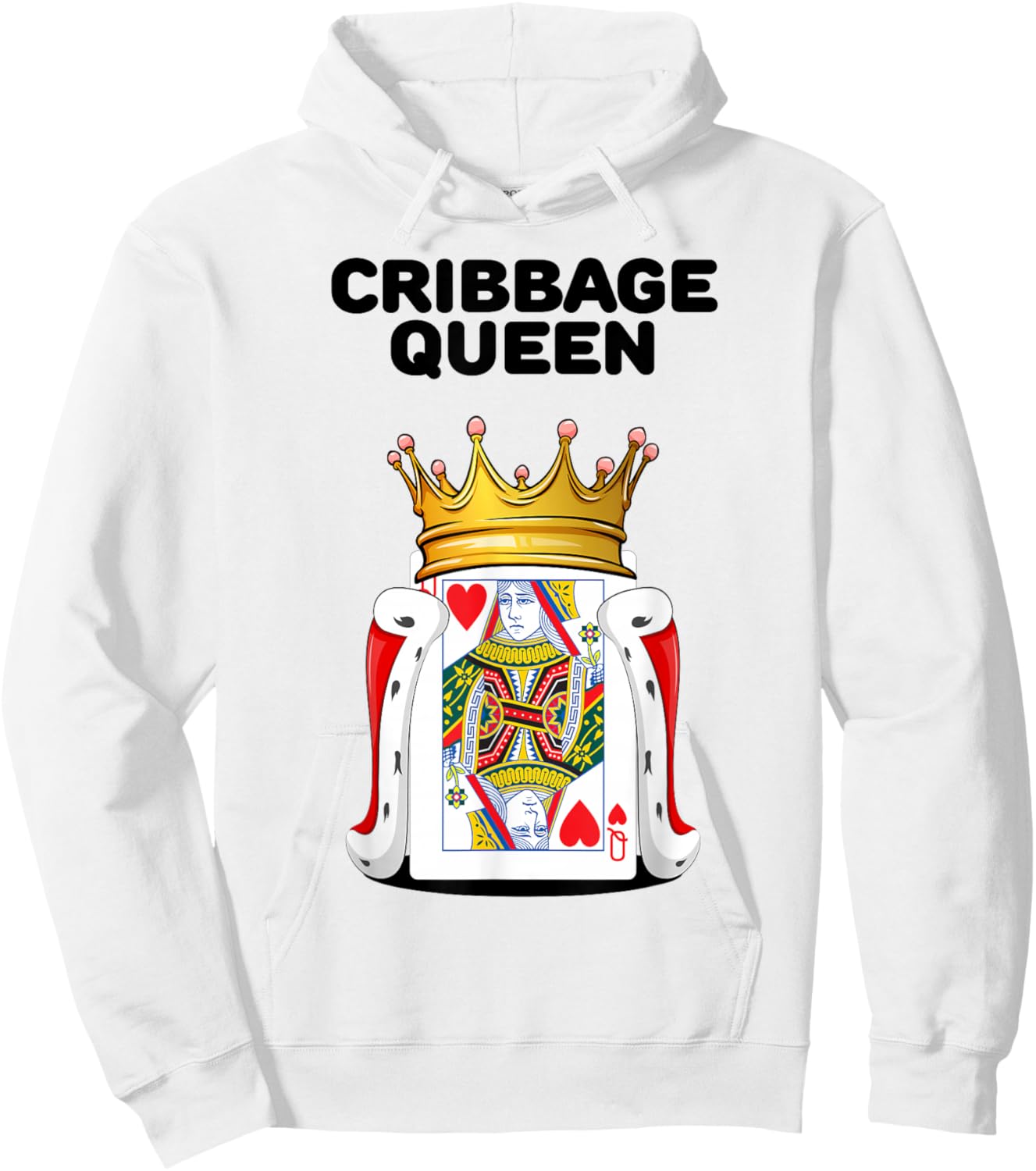 Cribbage Shirts | Cribbage Queen | Women's Cribbage Hoodie - Hoodie | White
