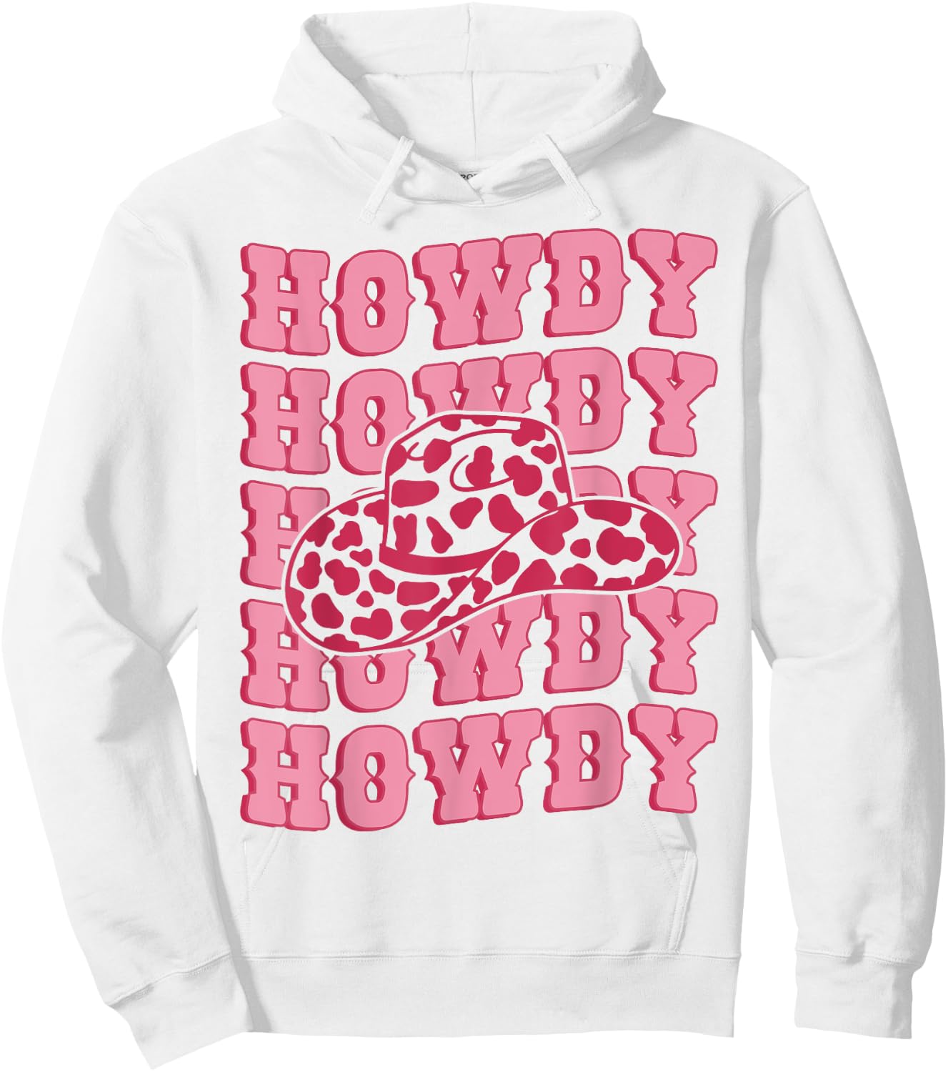 Vintage Pink Howdy Rodeo Western Country Southern Cowgirl Hoodie - Hoodie | White