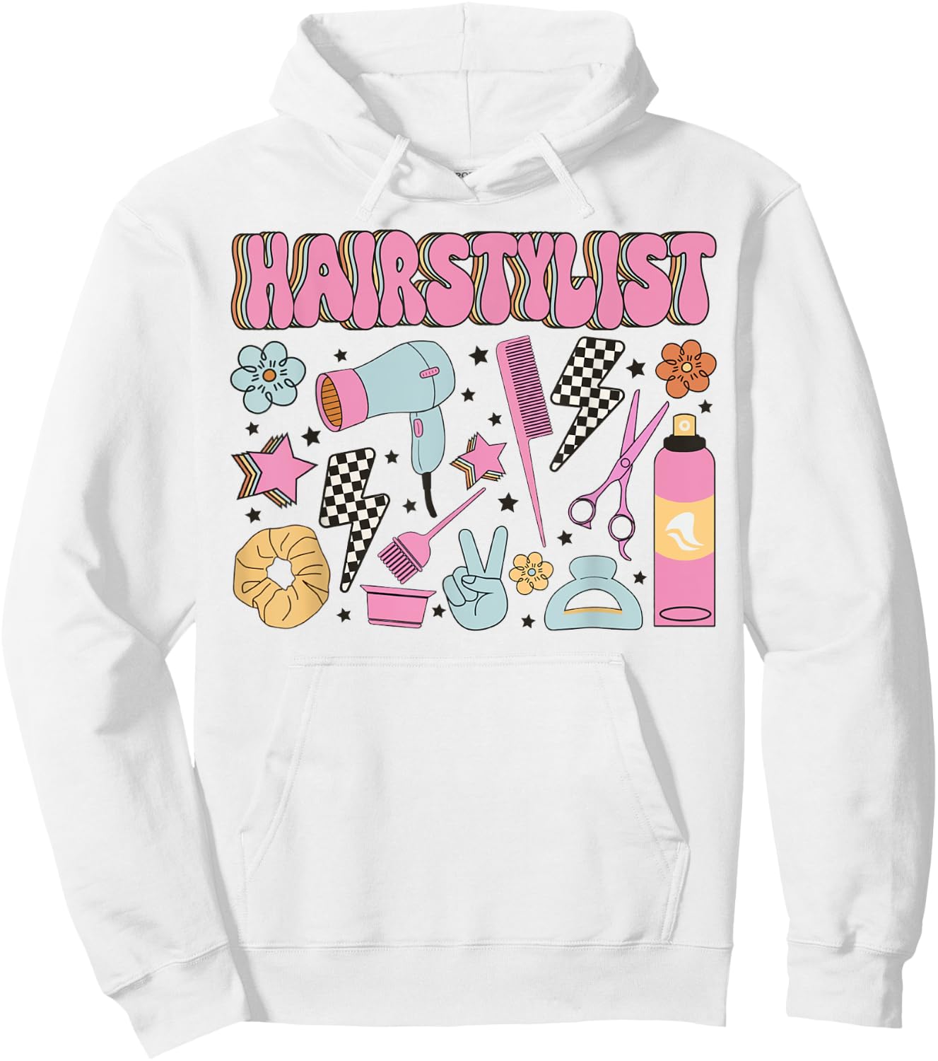 Retro Cosmetology Hairdresser Hair Dresser Hairstylist Tools Hoodie - Hoodie | White
