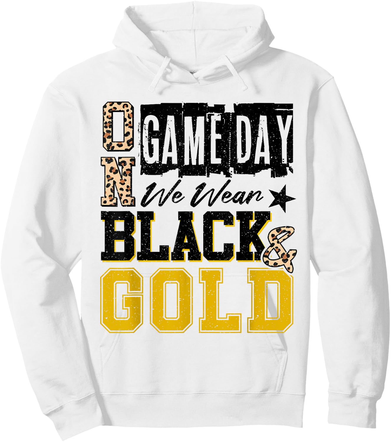 On Gameday Football We Wear Black And Gold School Spirit Hoodie - Hoodie | White