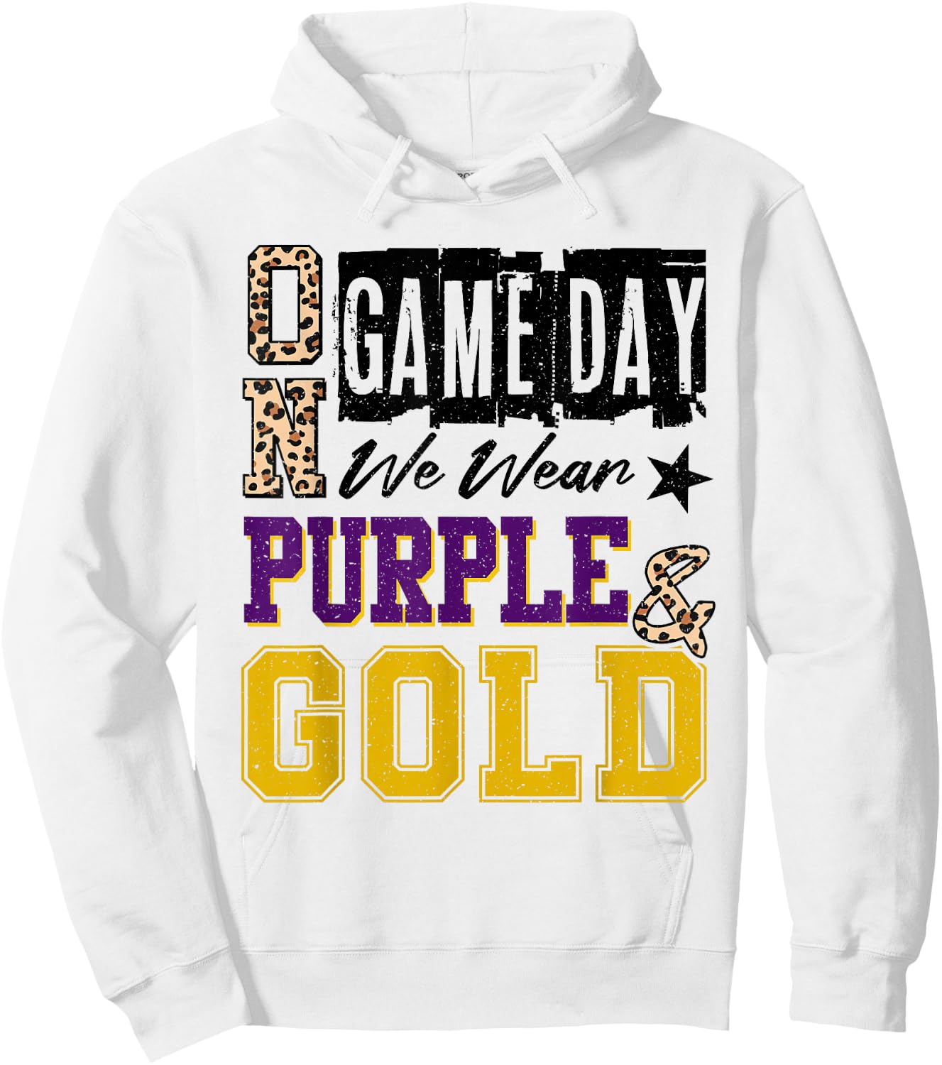 On Gameday Football We Wear Purple And Gold School Spirit Hoodie - Hoodie | White