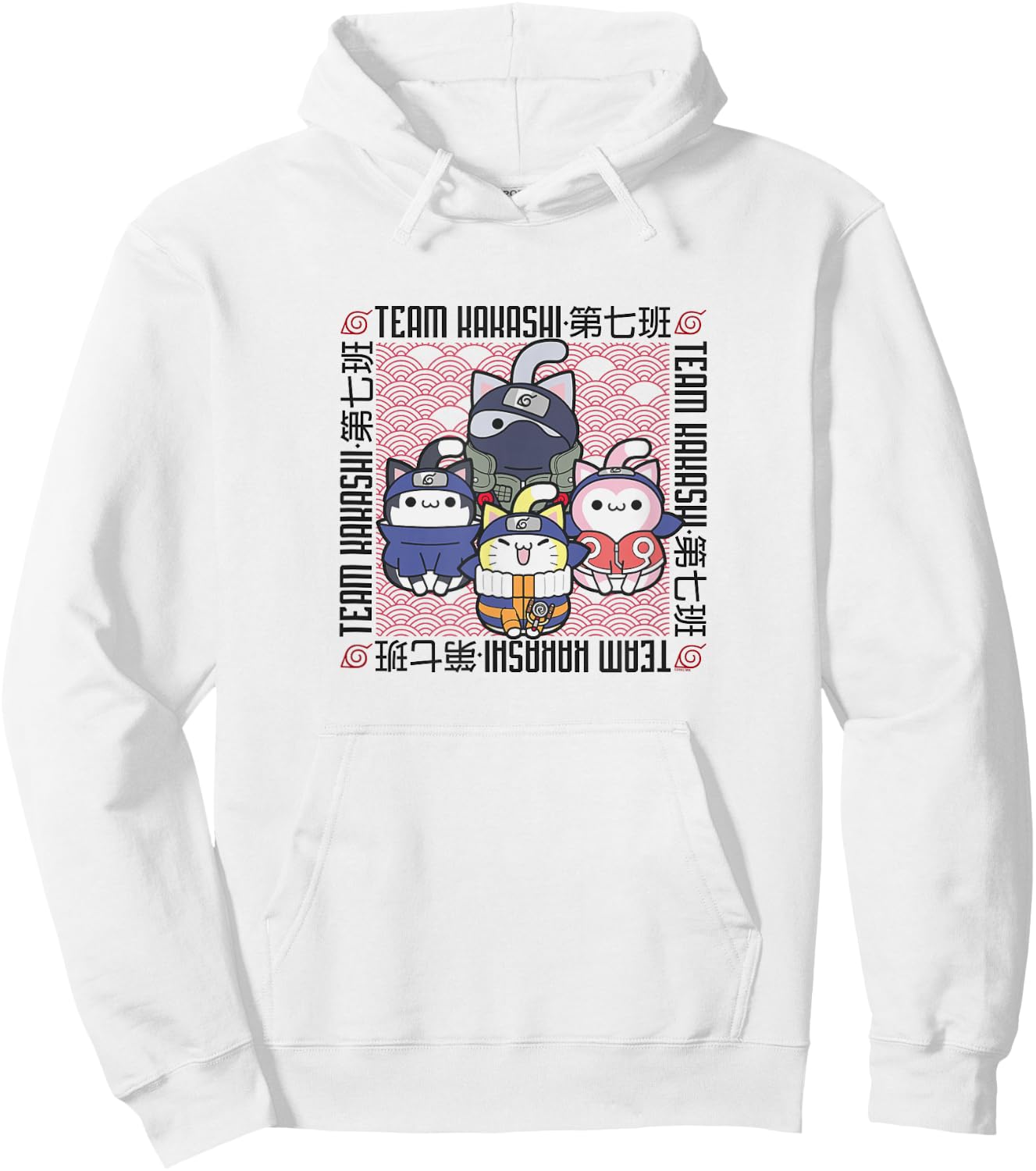Nyaruto Team Kakashi Naruto Sasuke Sakura Group Shot Hoodie - Hoodie | White