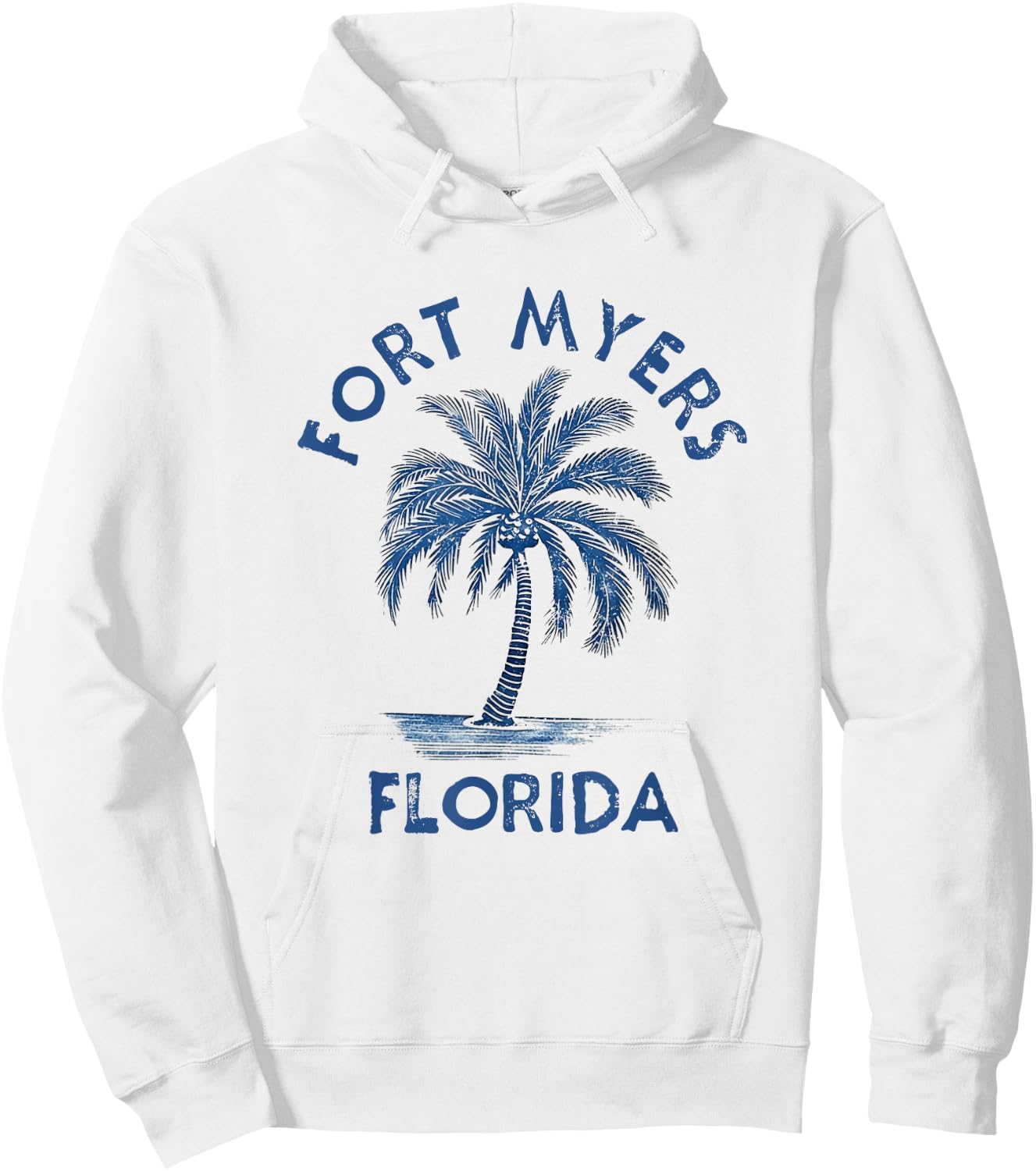 Vintage Fort Myers Florida Palm Tree FL Retro Hoodie - Hoodie | White
