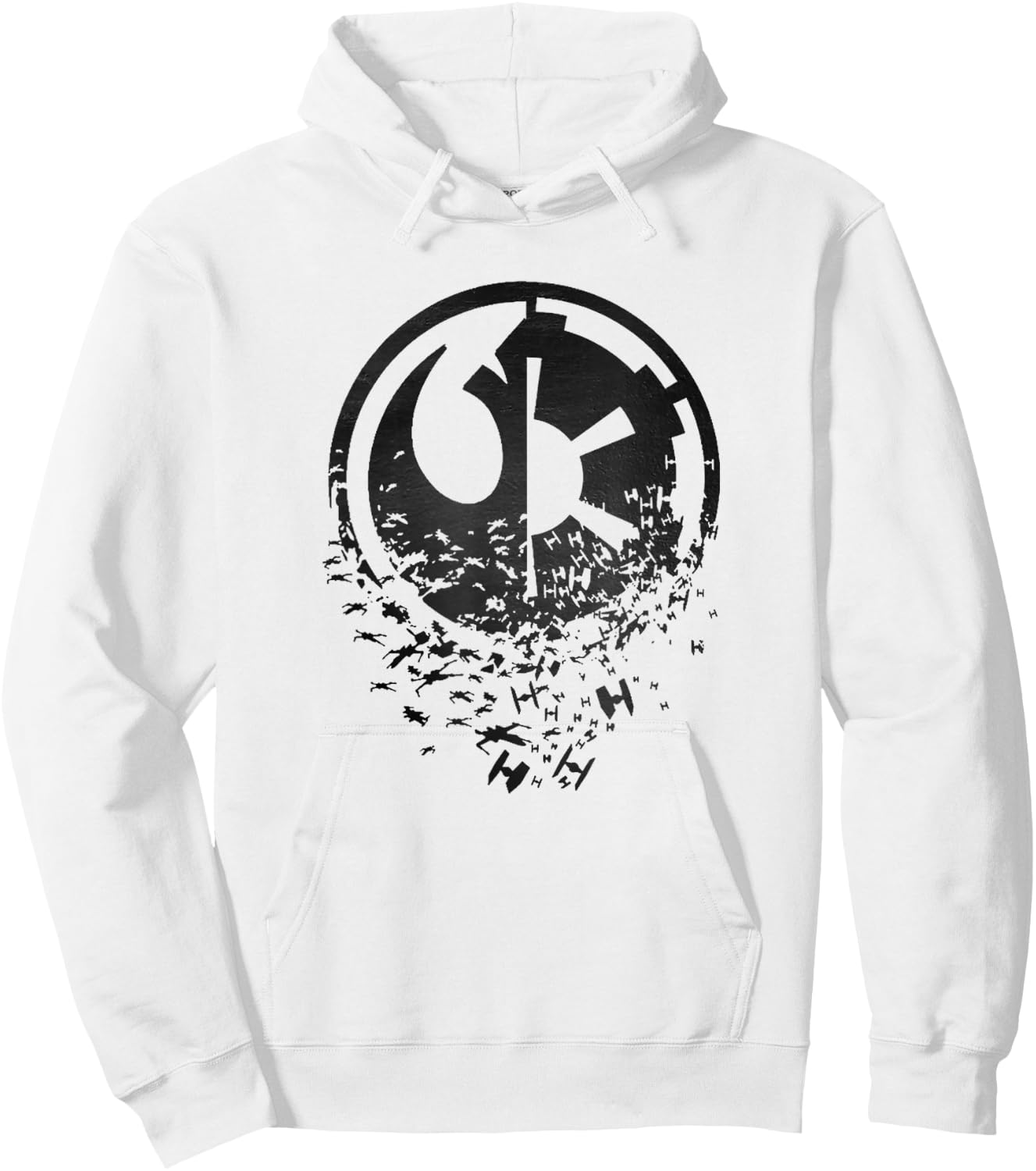 Star Wars Classic Rebel Alliance & Galactic Empire Split Hoodie - Hoodie | White