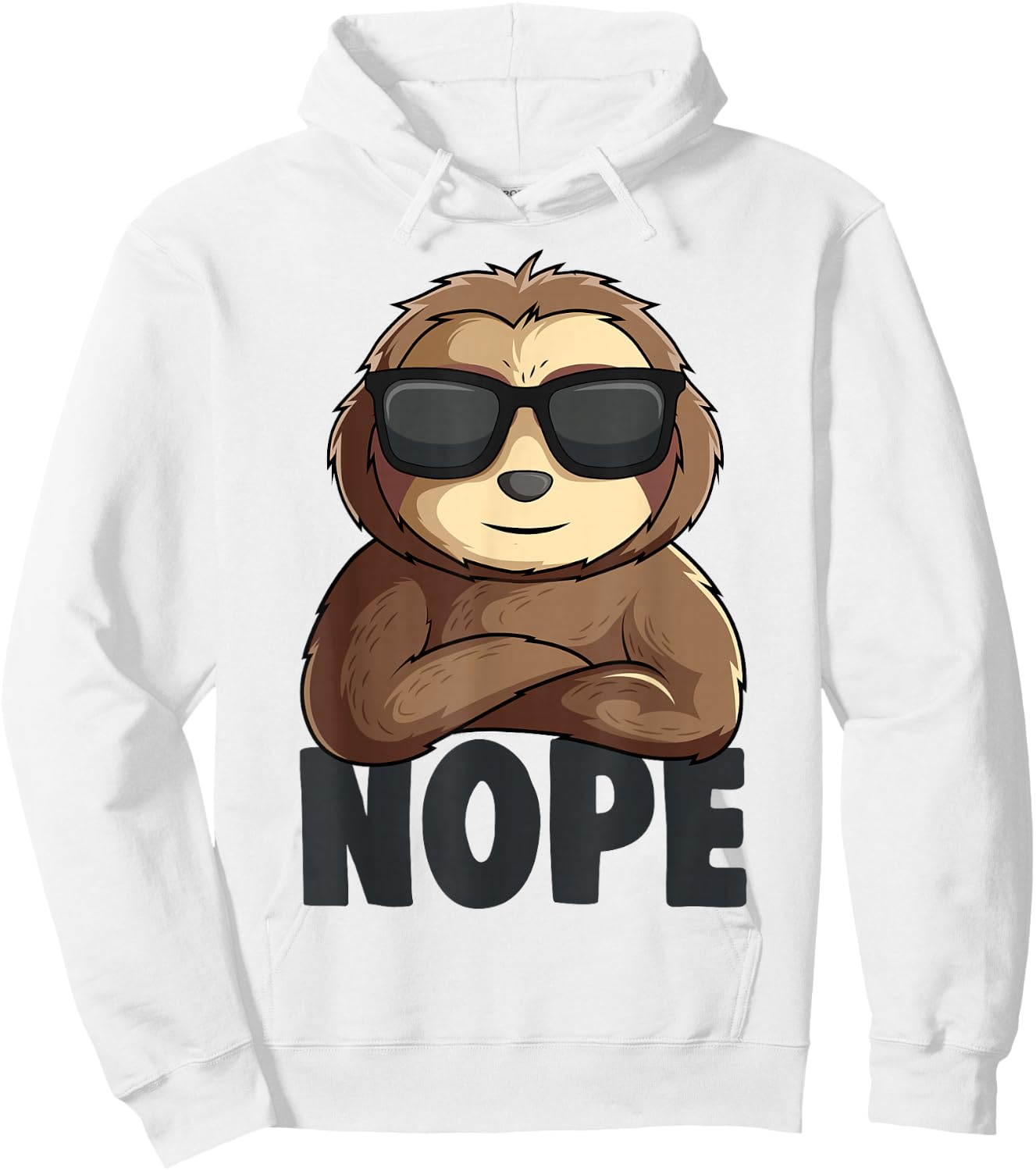 Nope Sloth Women Kids Girls Boys Youth Hoodie - Hoodie | White
