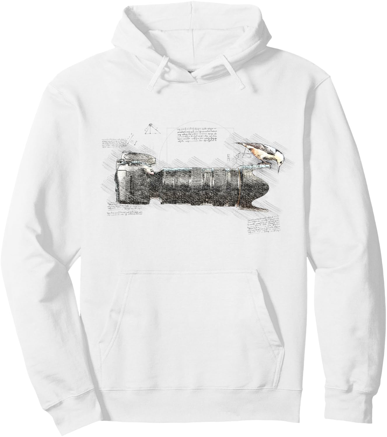 Bird on Long Lens Camera Photography Bird Photographer Hoodie - Hoodie | White