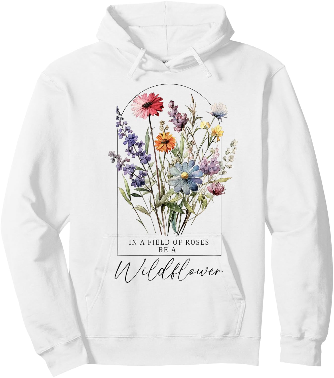 Summer Flowers Graphic Gardening Blooming Floral Wildflower Hoodie - Hoodie | White