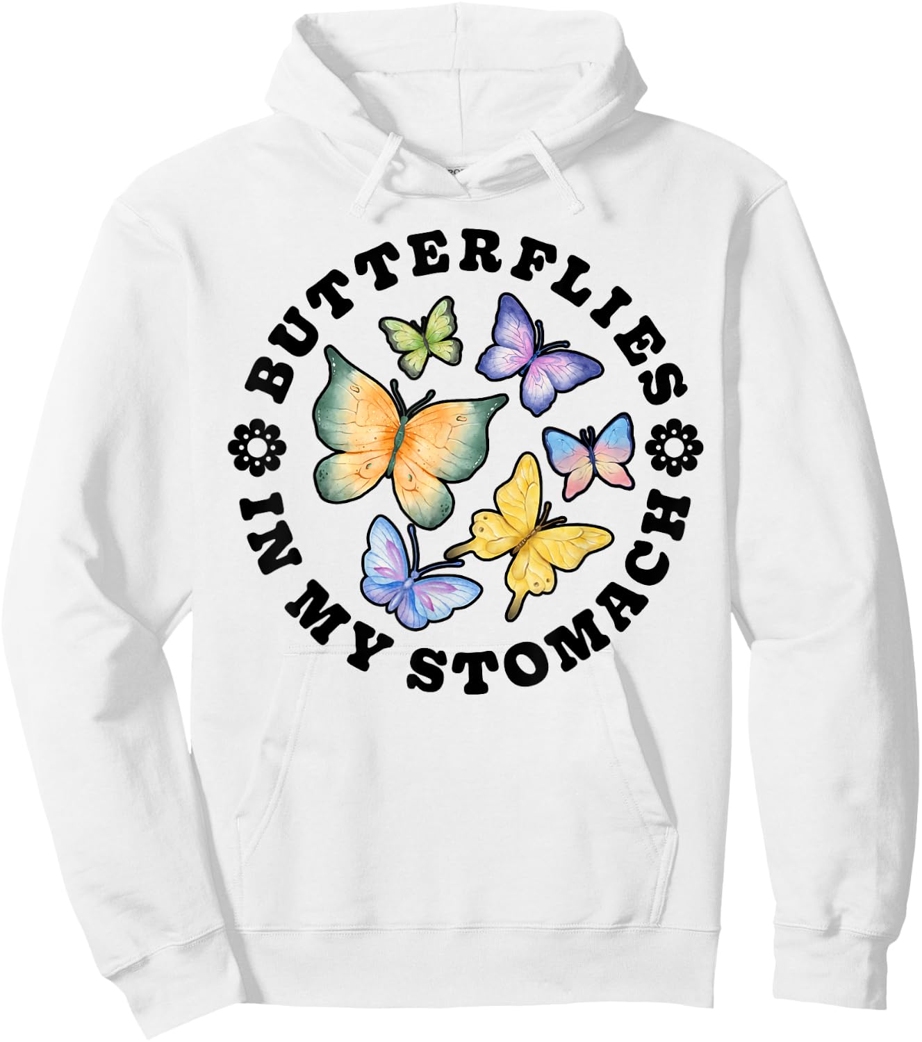 Butterflies In My Stomach Funny Butterfly Lovers Cute Insect Hoodie - Hoodie | White