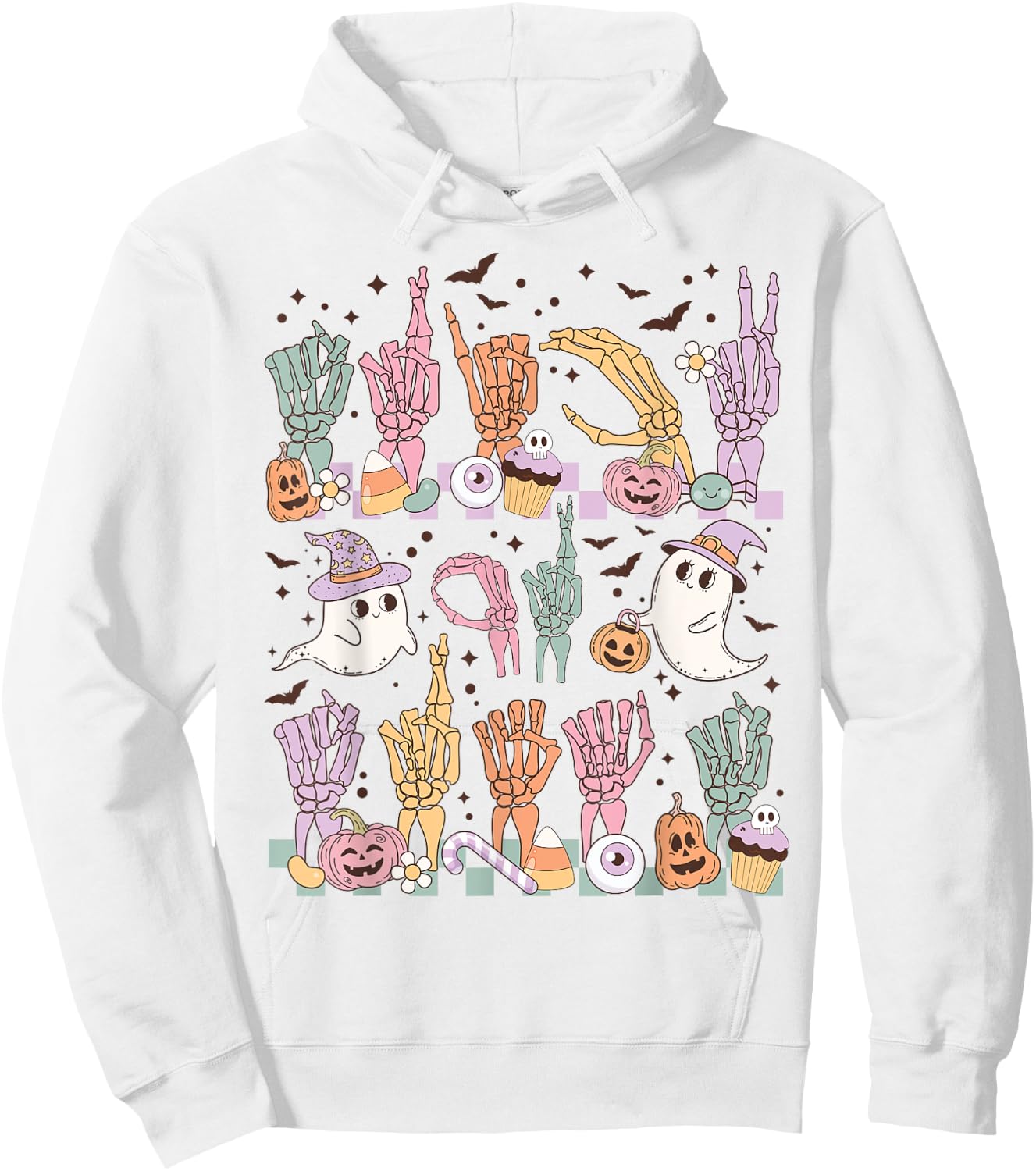 Trick or Treat ASL Hands American Sign Language Halloween Hoodie - Hoodie | White