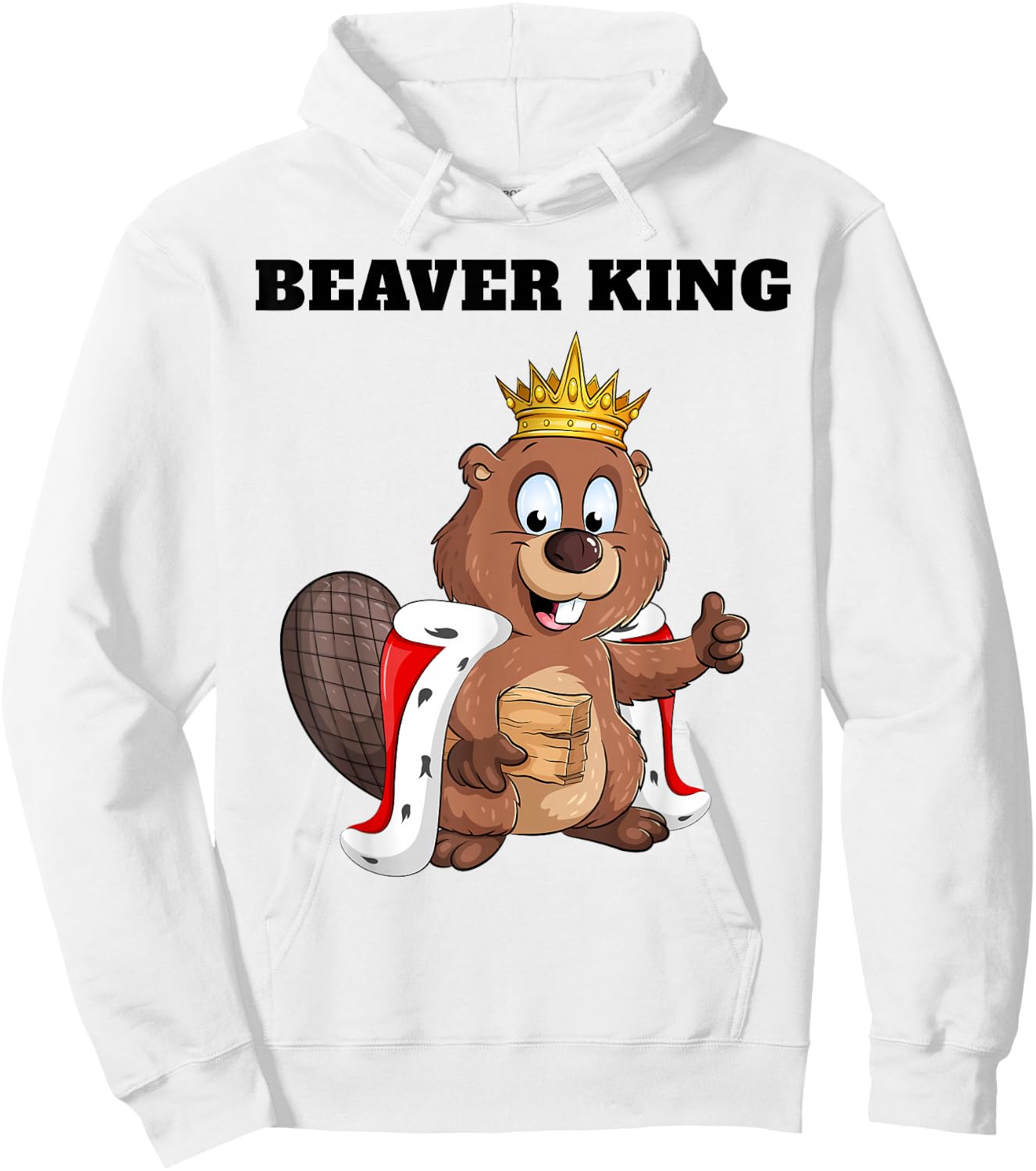 Beaver King | Boys Beaver Lover Design | Beaver Hoodie - Hoodie | White