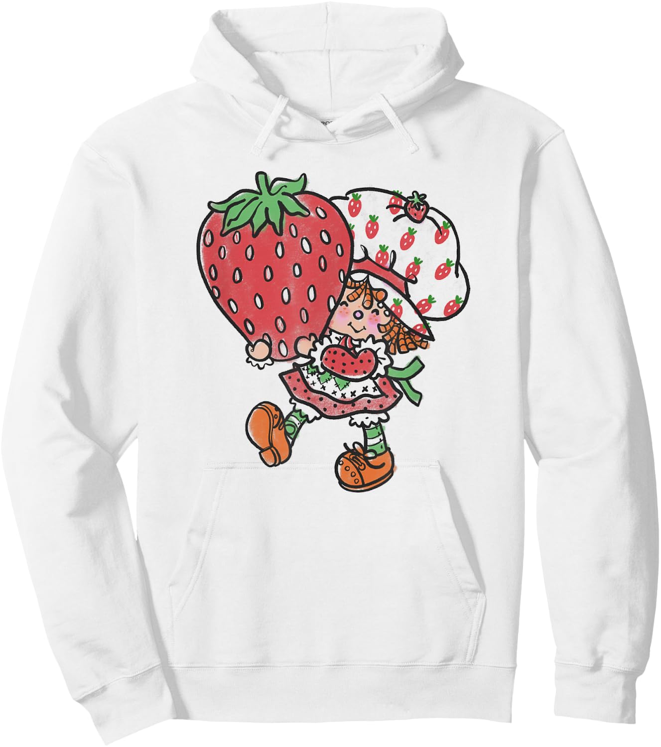 Strawberry Shortcake Mighty Cute Vintage Strawberry Sketch Hoodie - Hoodie | White
