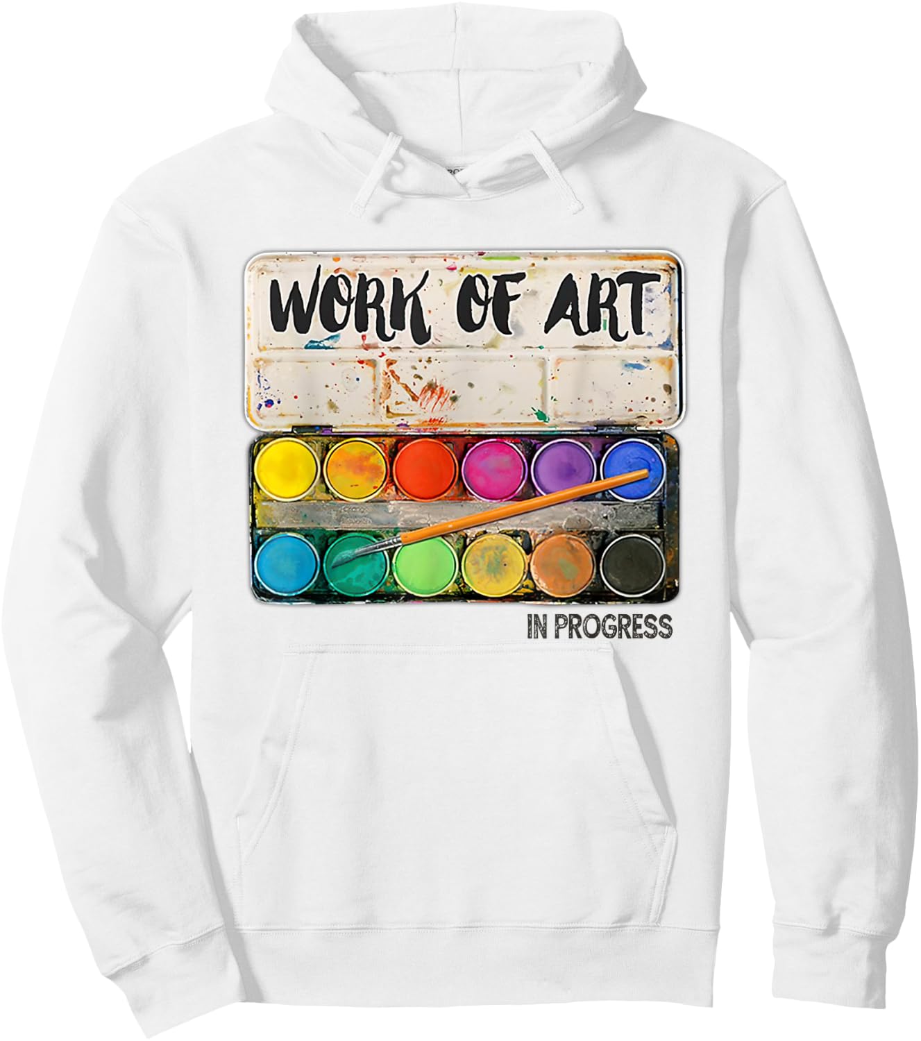 Work of art in progress Art Teacher Men Women Hoodie - Hoodie | White