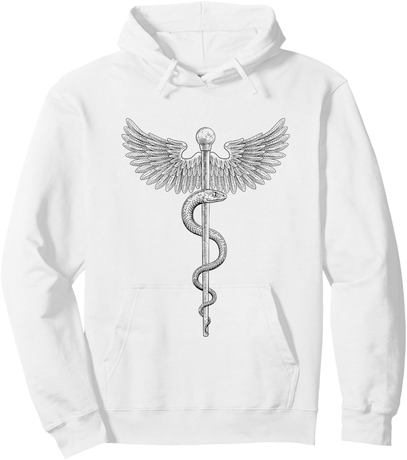 Rod of Asclepius Vintage Medical Doctor Snake Hoodie - Hoodie | White