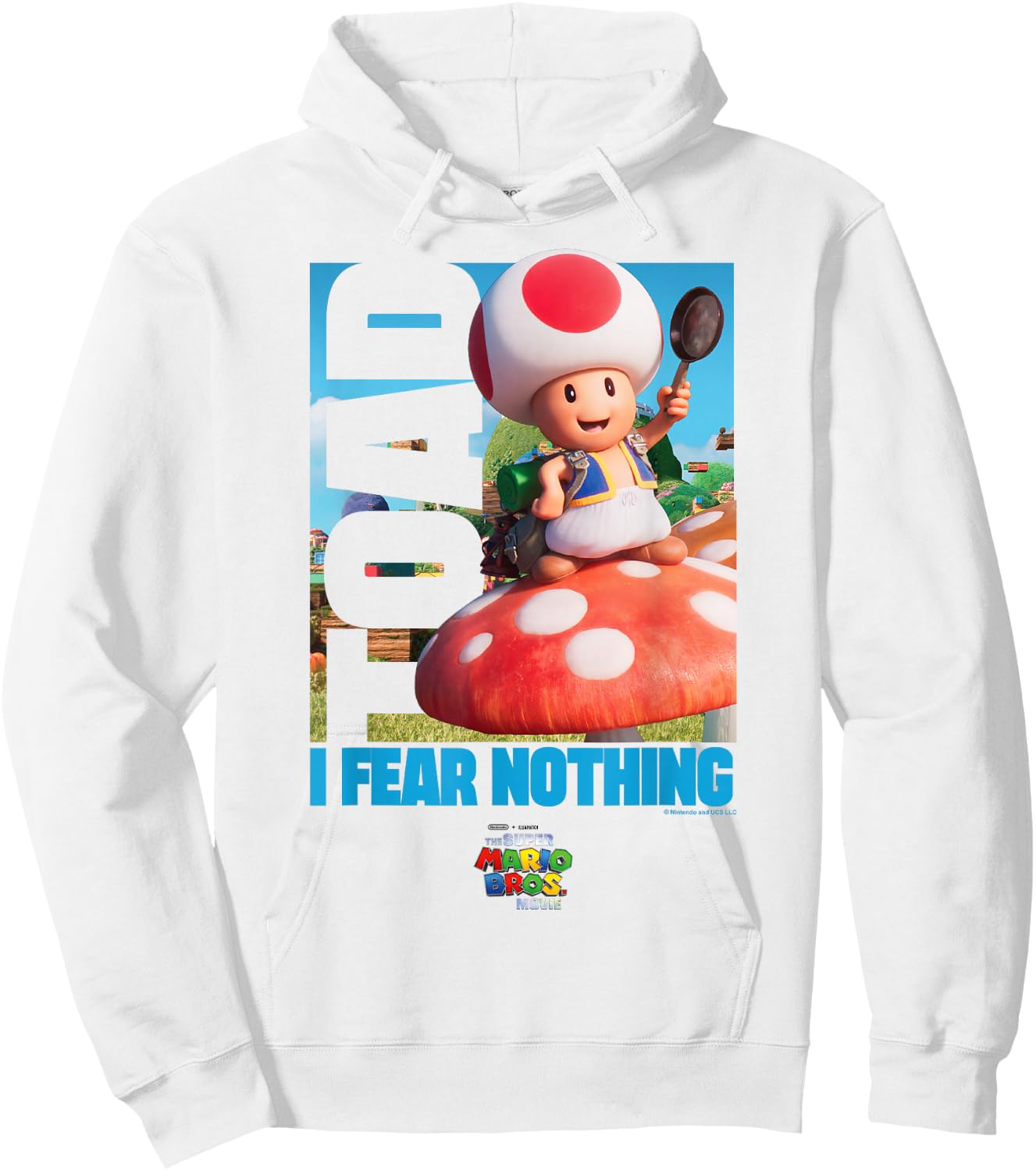 The Super Mario Bros. Movie I Fear Nothing Toad Poster Hoodie - Hoodie | White