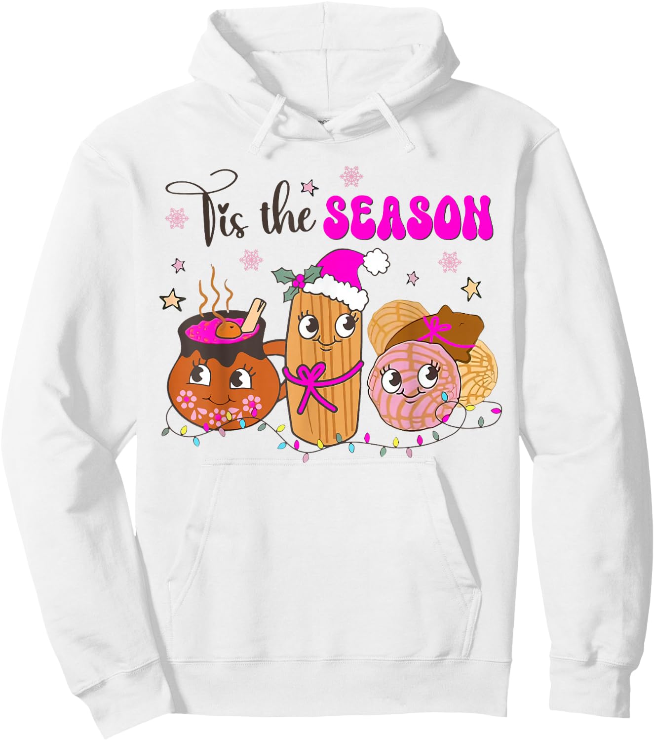 Tis The Season Conchas Cafecito Pan Dulce Mexican Christmas Hoodie - Hoodie | White