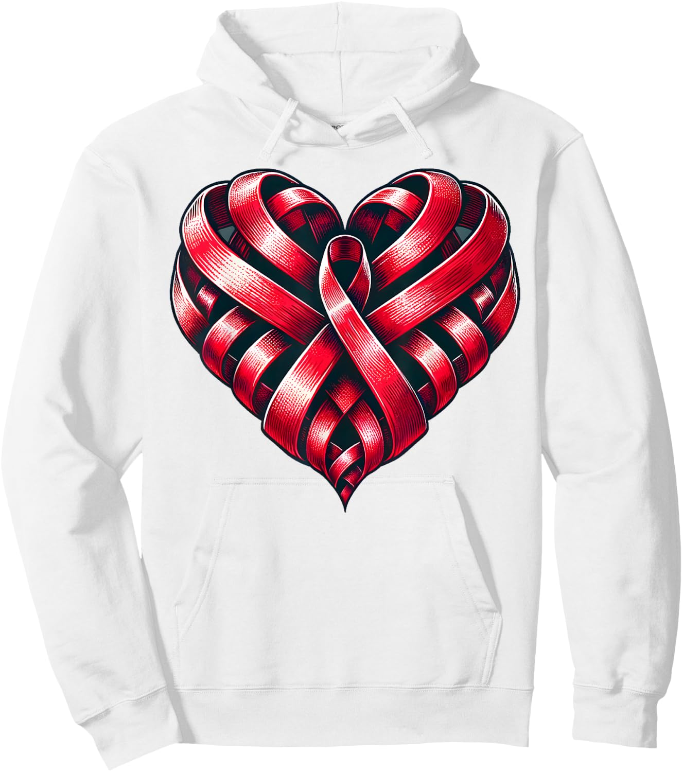 Red Ribbon Heart Unity World AIDS Day Hoodie - Hoodie | White